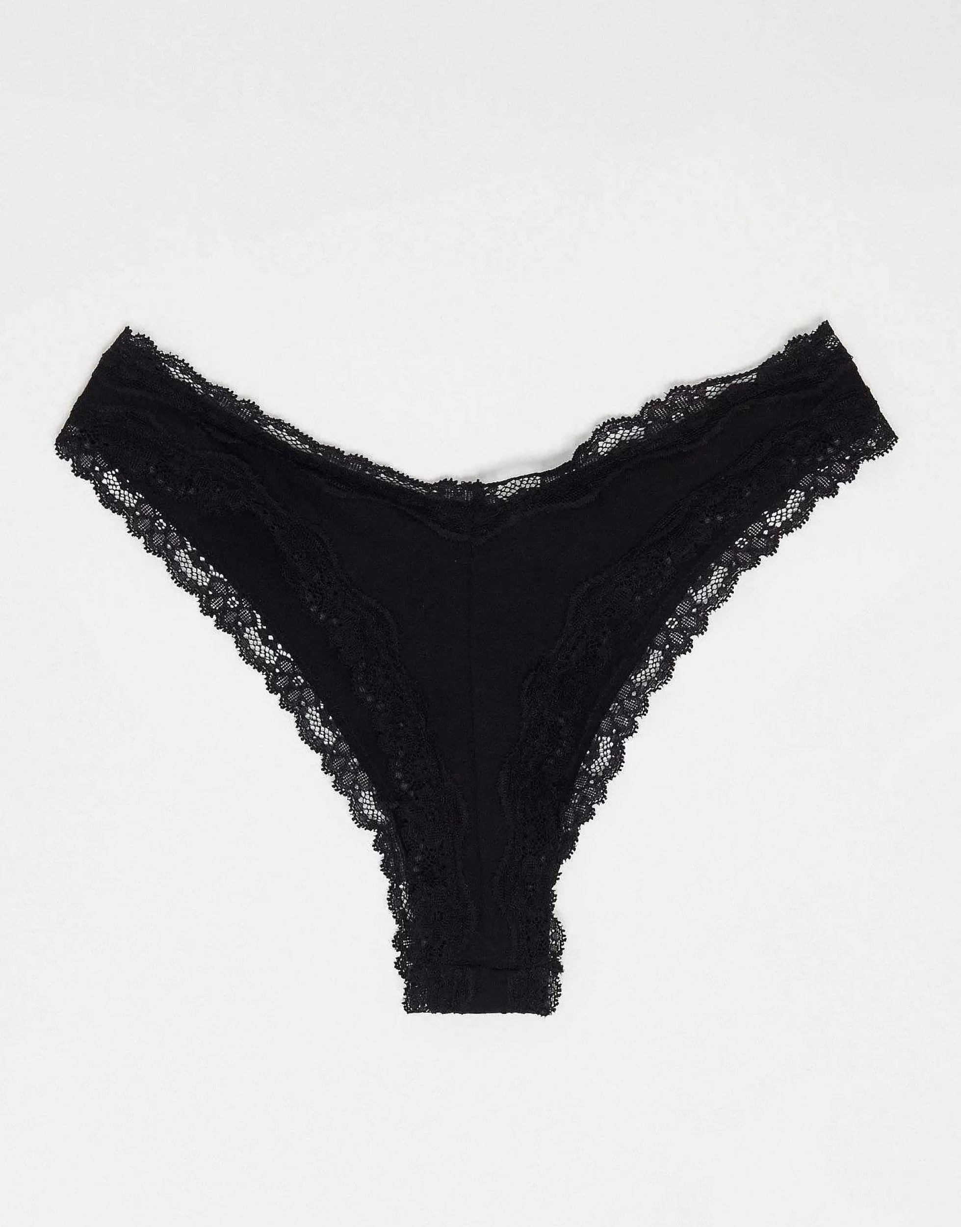 Women DESIGN 3 Pack Cotton & Lace Trim High Rise Malibu Thong In