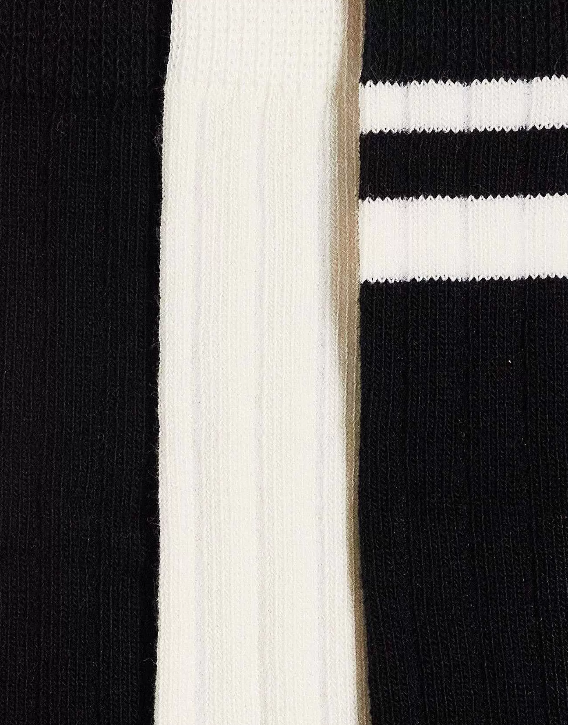 Men DESIGN 3 Pack Ribbed Stripe Ankle Socks In And Ecru