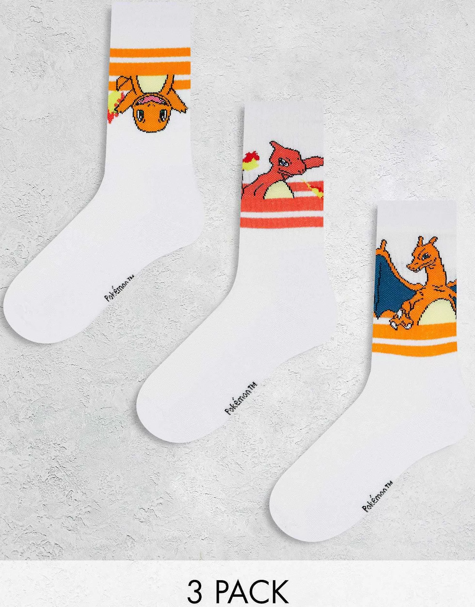 Men DESIGN 3 Pack Sunset Pok Mon Sports Socks In With Sports Stripes