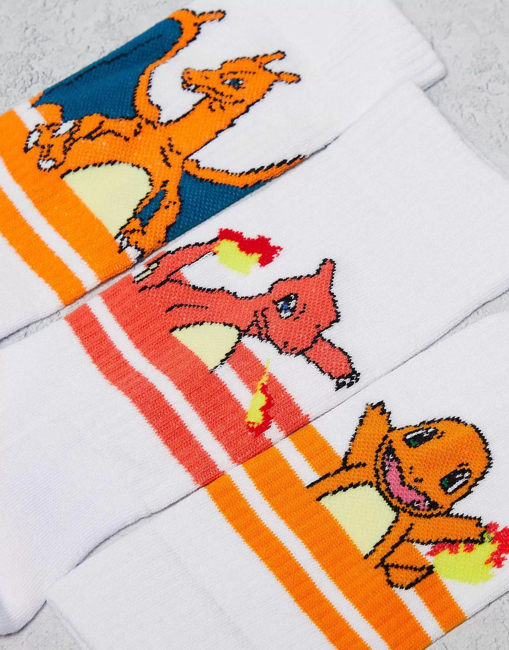 Men DESIGN 3 Pack Sunset Pok Mon Sports Socks In With Sports Stripes
