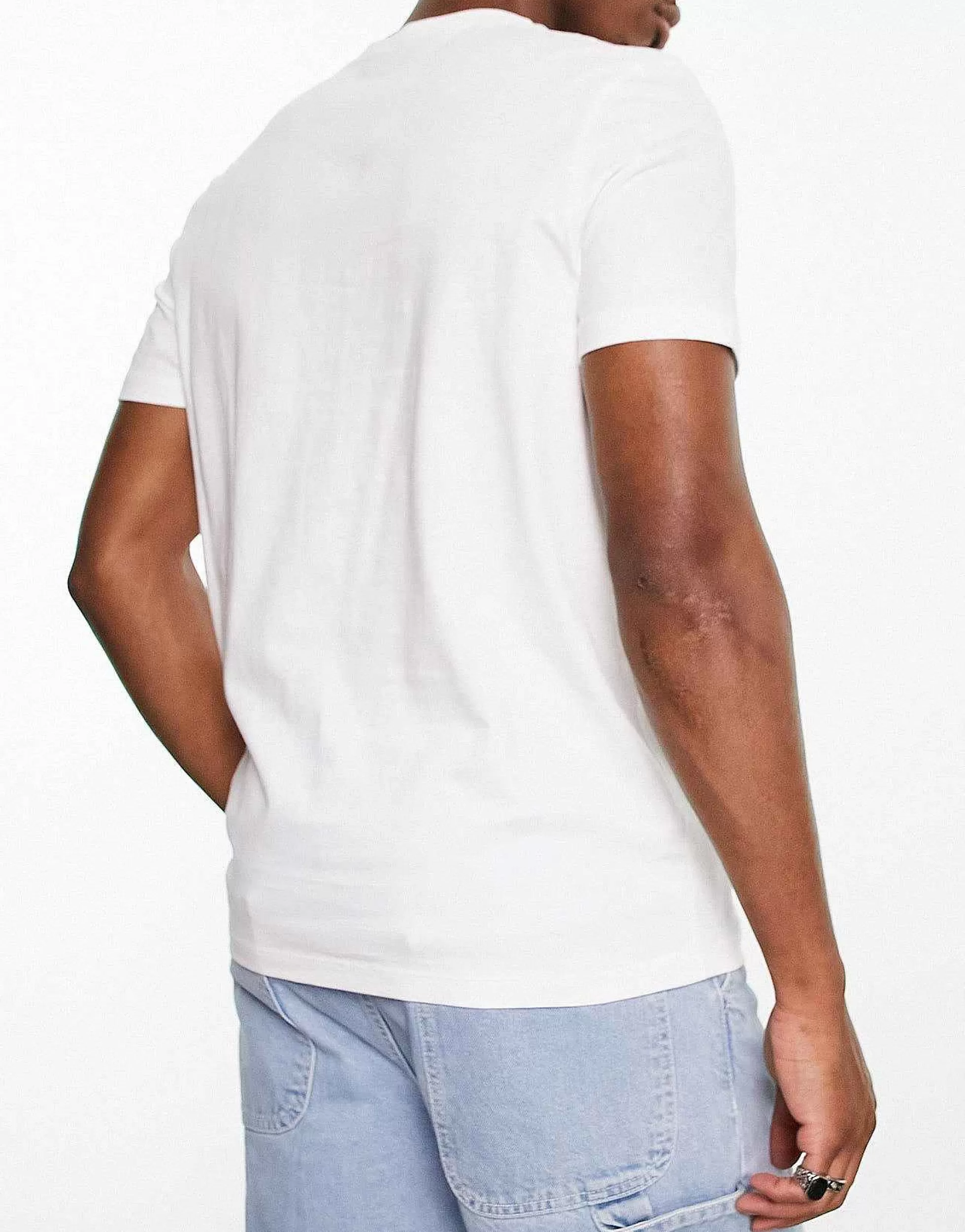 Men DESIGN 3 Pack T-Shirt With Crew Neck In White, Grey Marl And Black