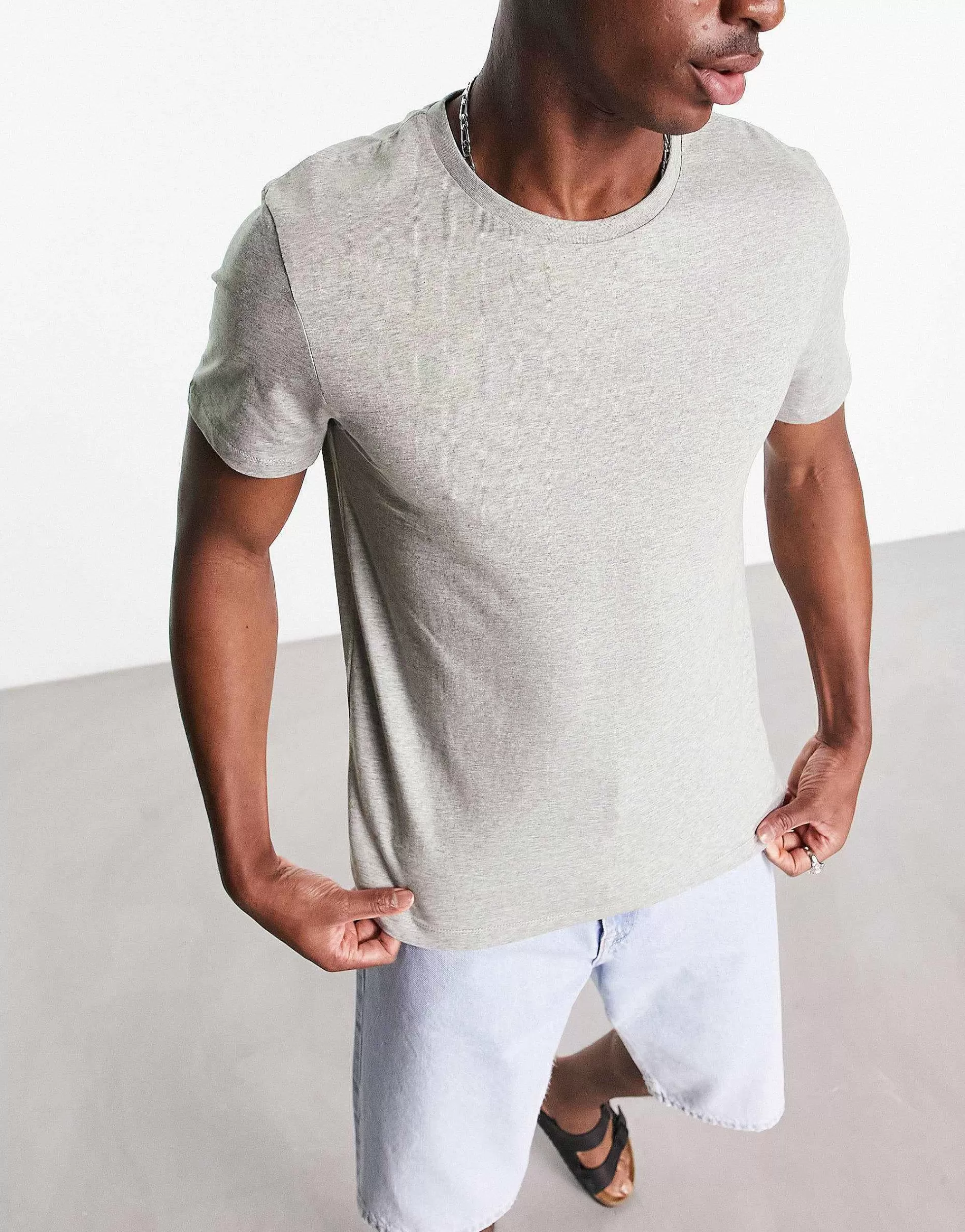 Men DESIGN 5 Pack T-Shirt With Crew Neck In Ple Colours