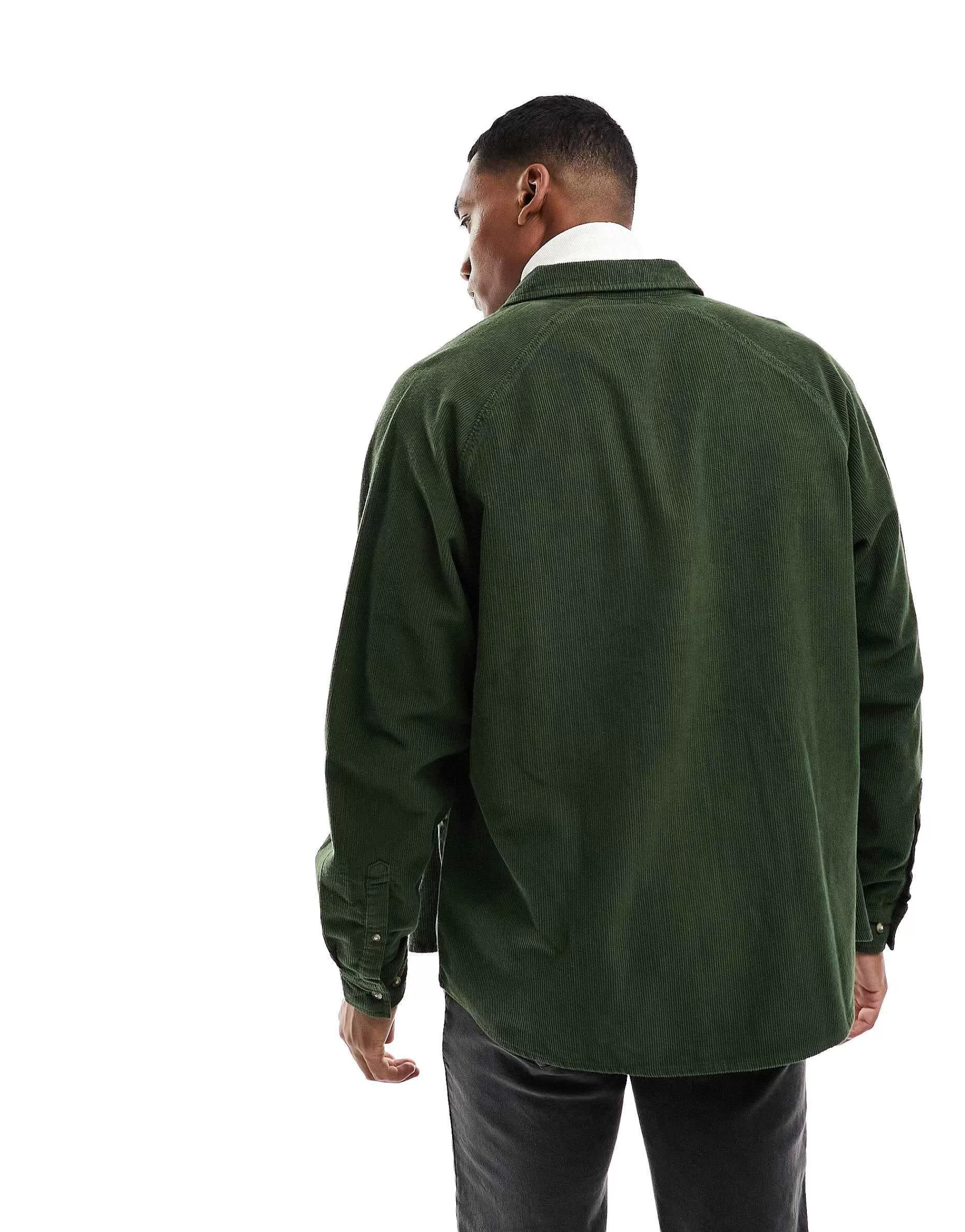 Men DESIGN 90 Oversized Raglan Sleeve Cord Shirt In