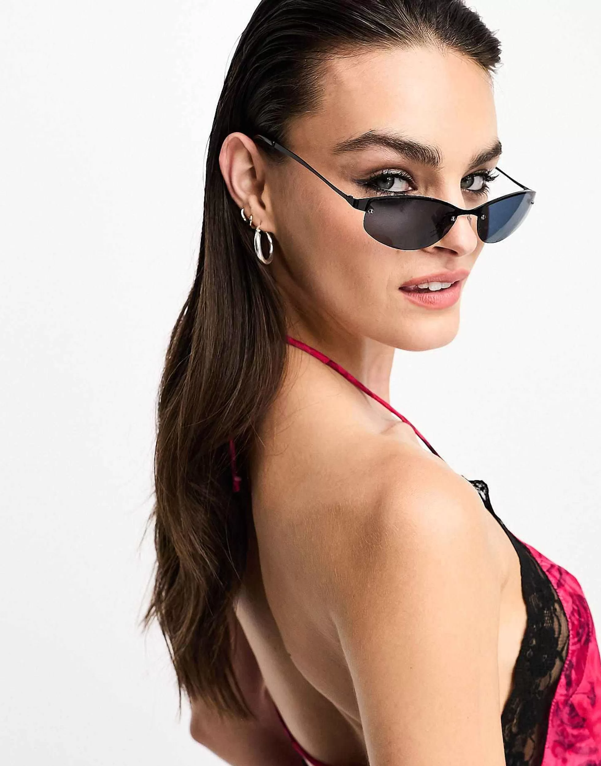 Women DESIGN 90S Metal Oval Sunglasses In