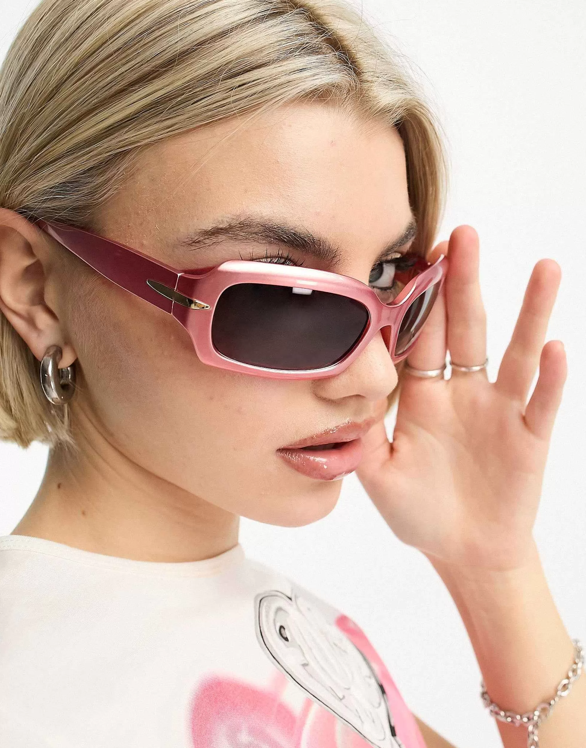 Women DESIGN 90S Mid Square Sunglasses In Pearlised