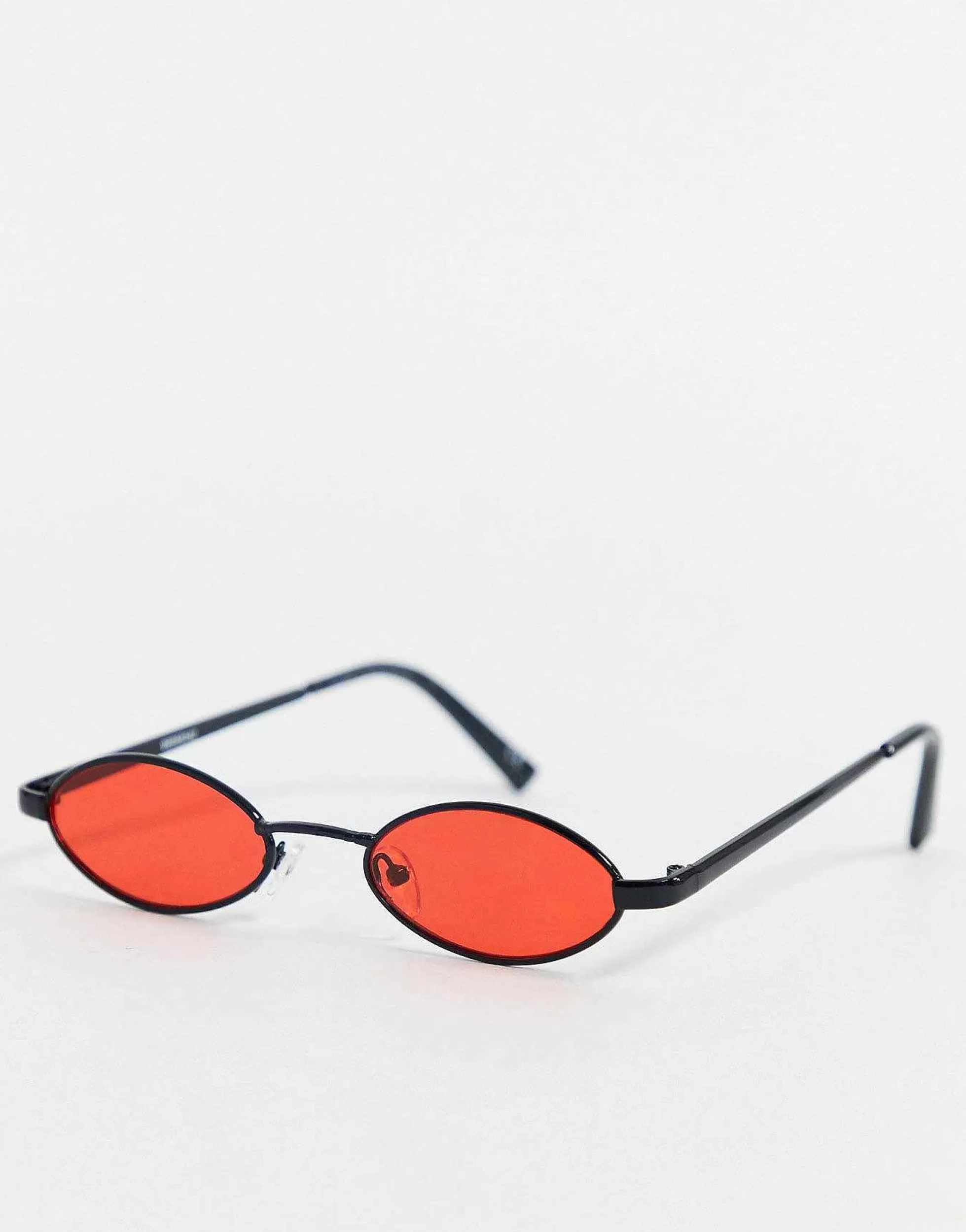 Men DESIGN 90S Mini Oval Glasses In With Red Lens