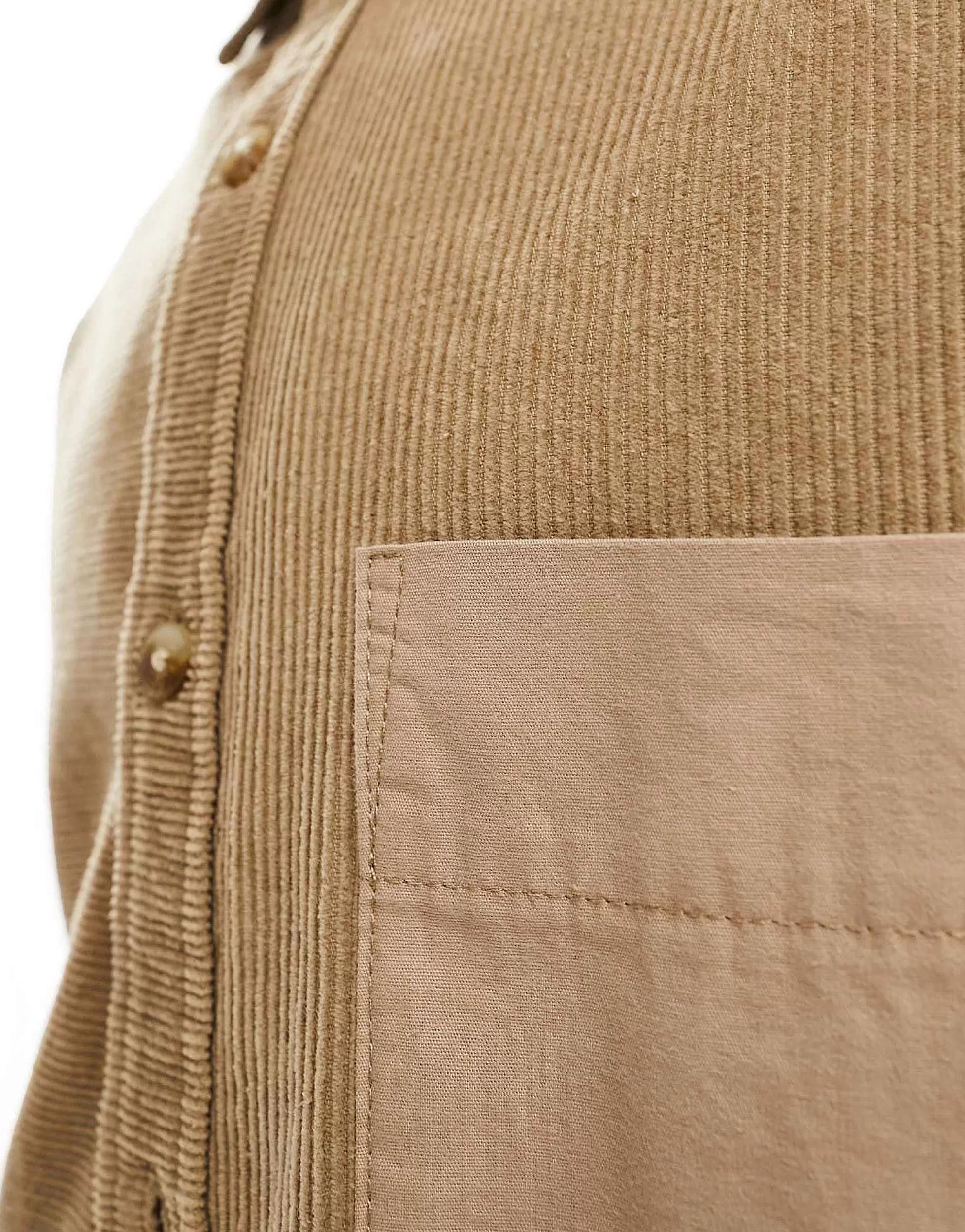Men DESIGN 90S Oversized Shirt With Mixed Cord Detailing In