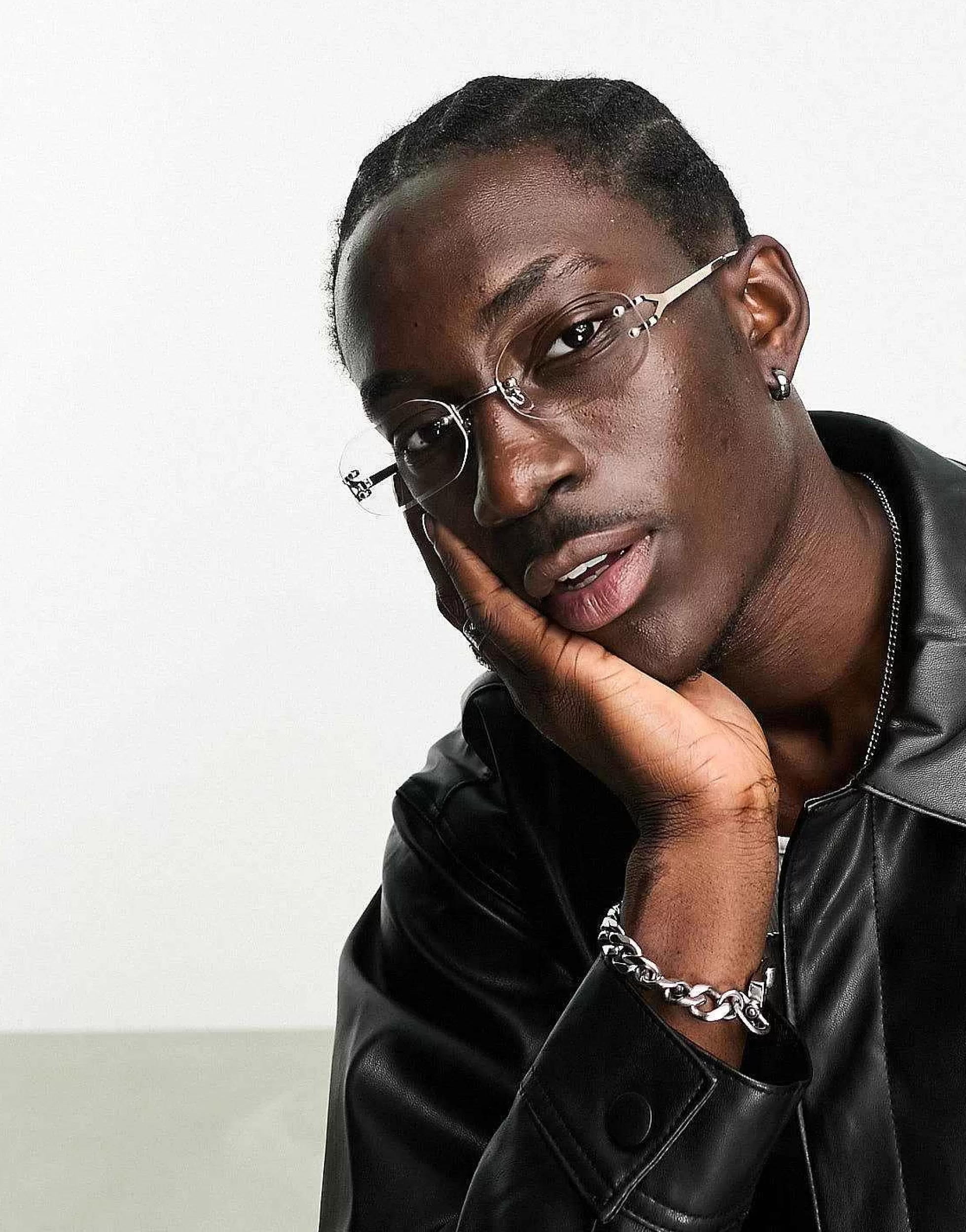 Men DESIGN 90'S Rimless Fashion Glasses With Lens
