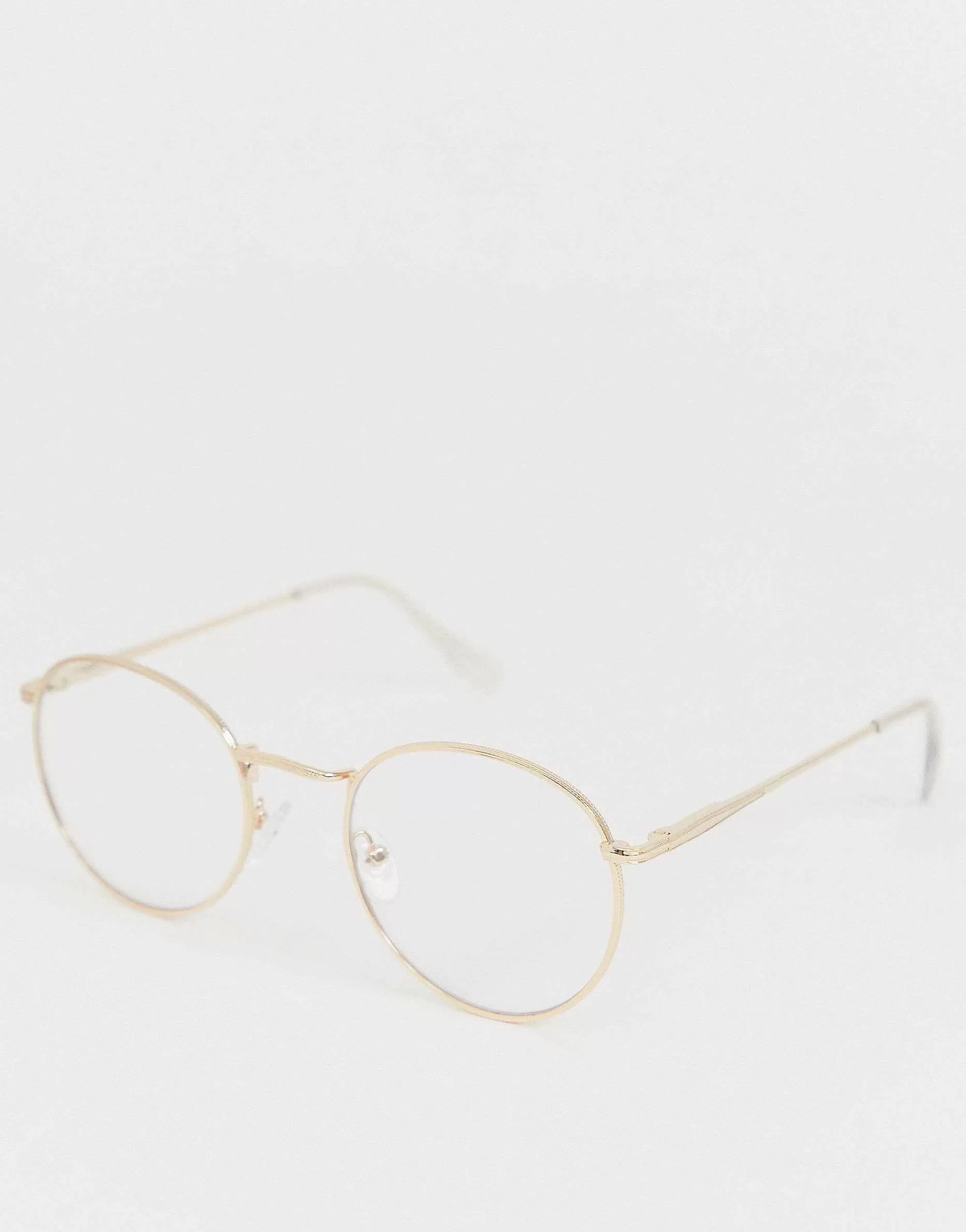 Men DESIGN 90S Round Metal Sunglasses With Clear Lens In