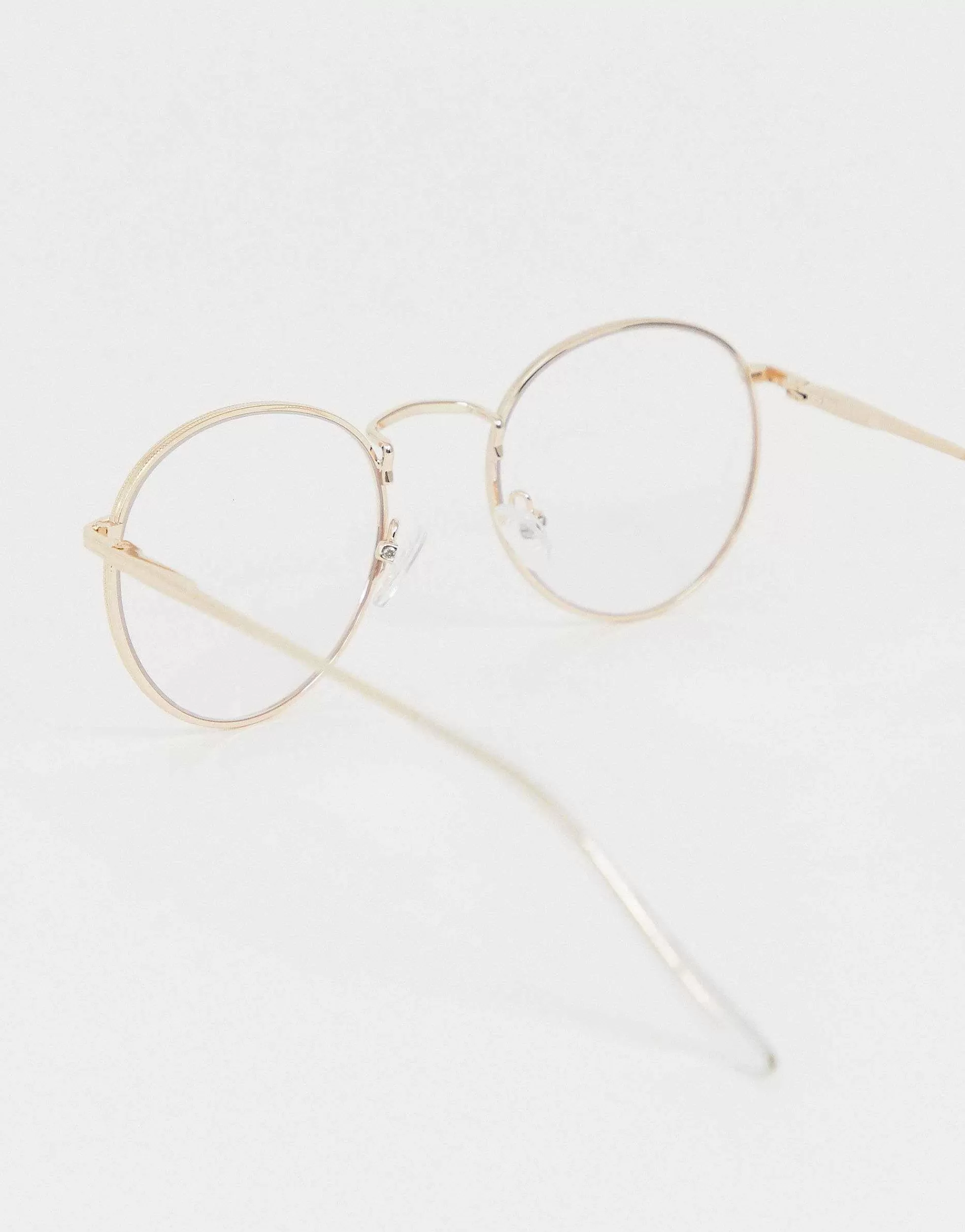 Men DESIGN 90S Round Metal Sunglasses With Clear Lens In