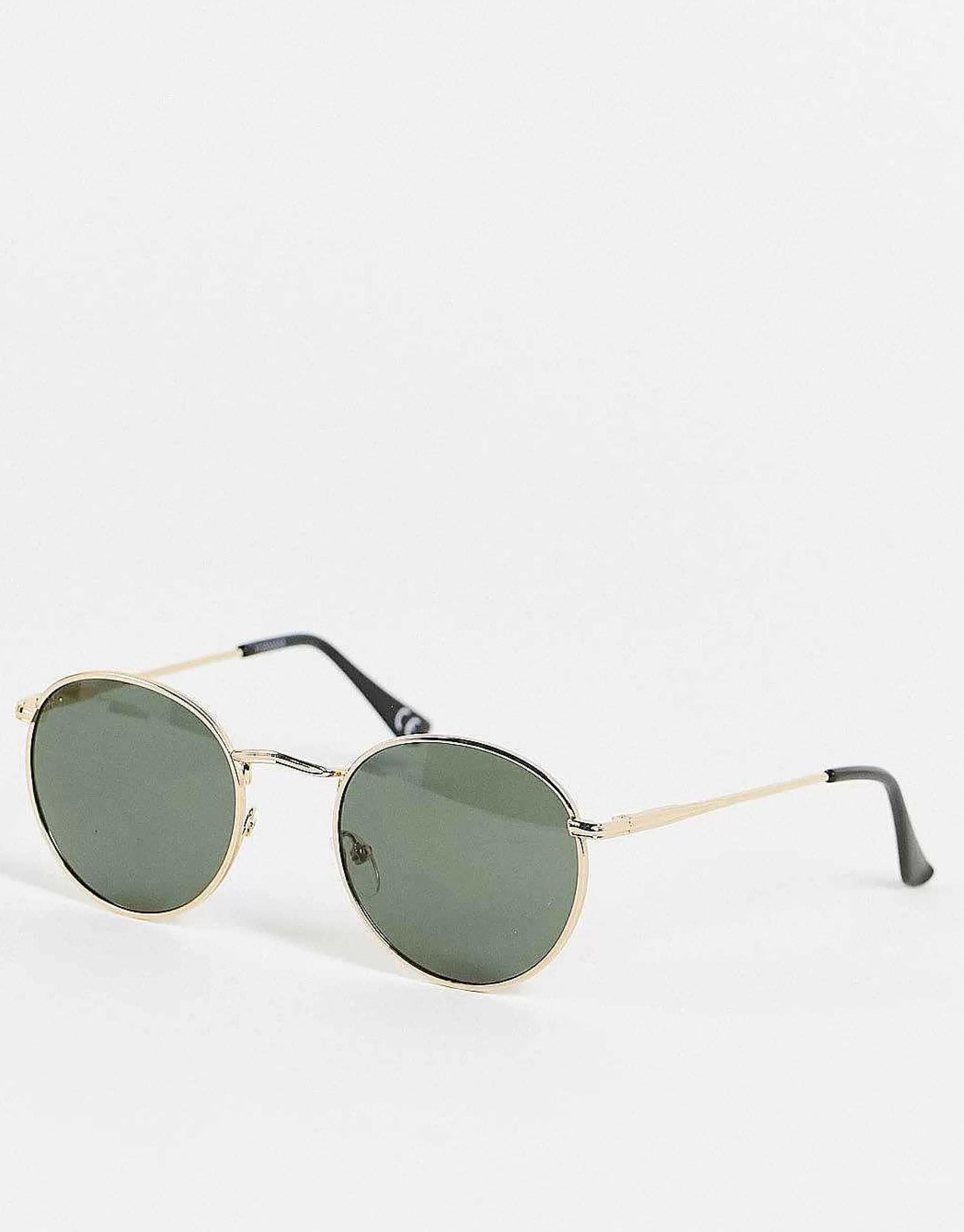 Men DESIGN 90S Round Metal Sunglasses With Smoke Lens In