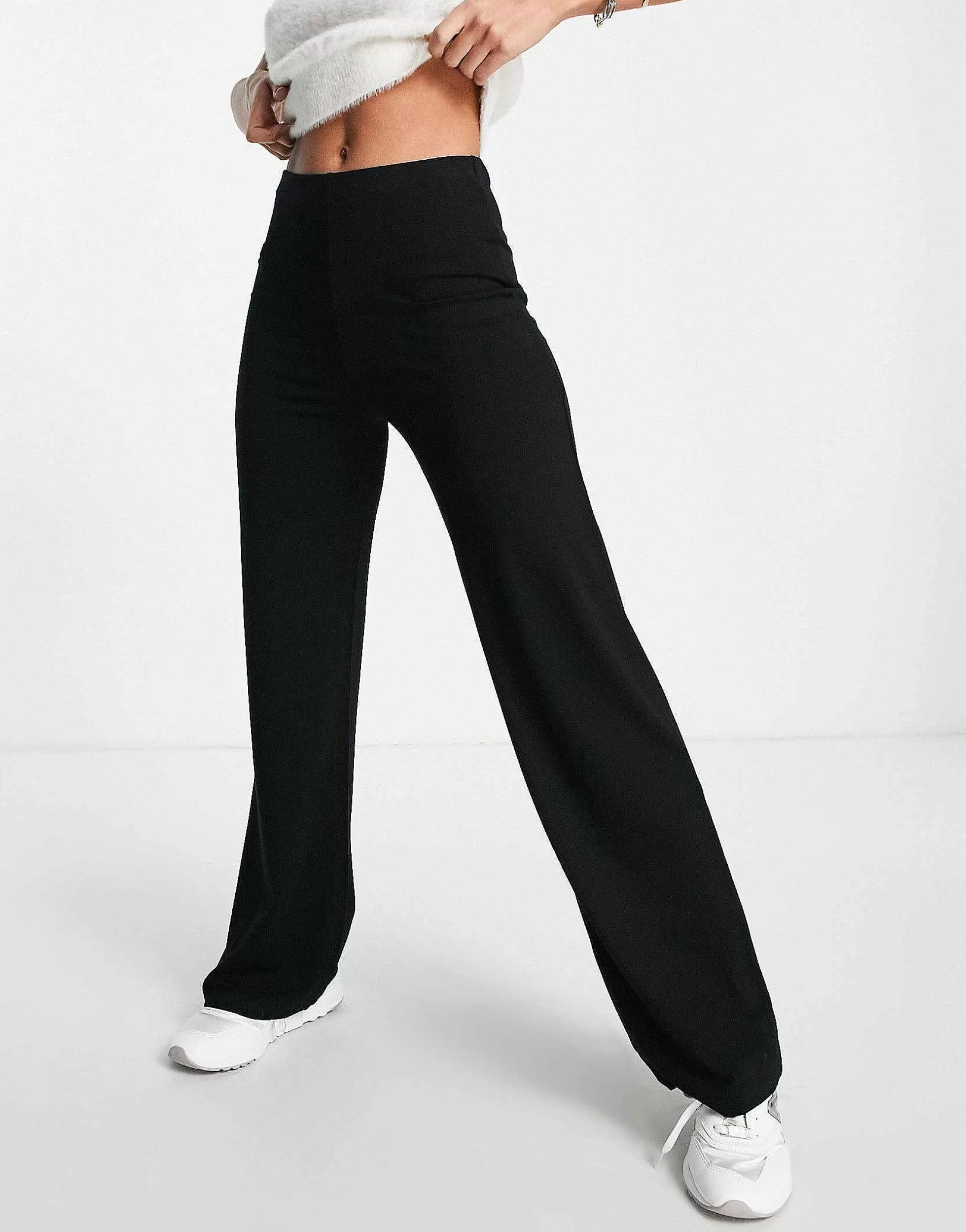 Women DESIGN Basic Wide Leg Jersey Trouser In