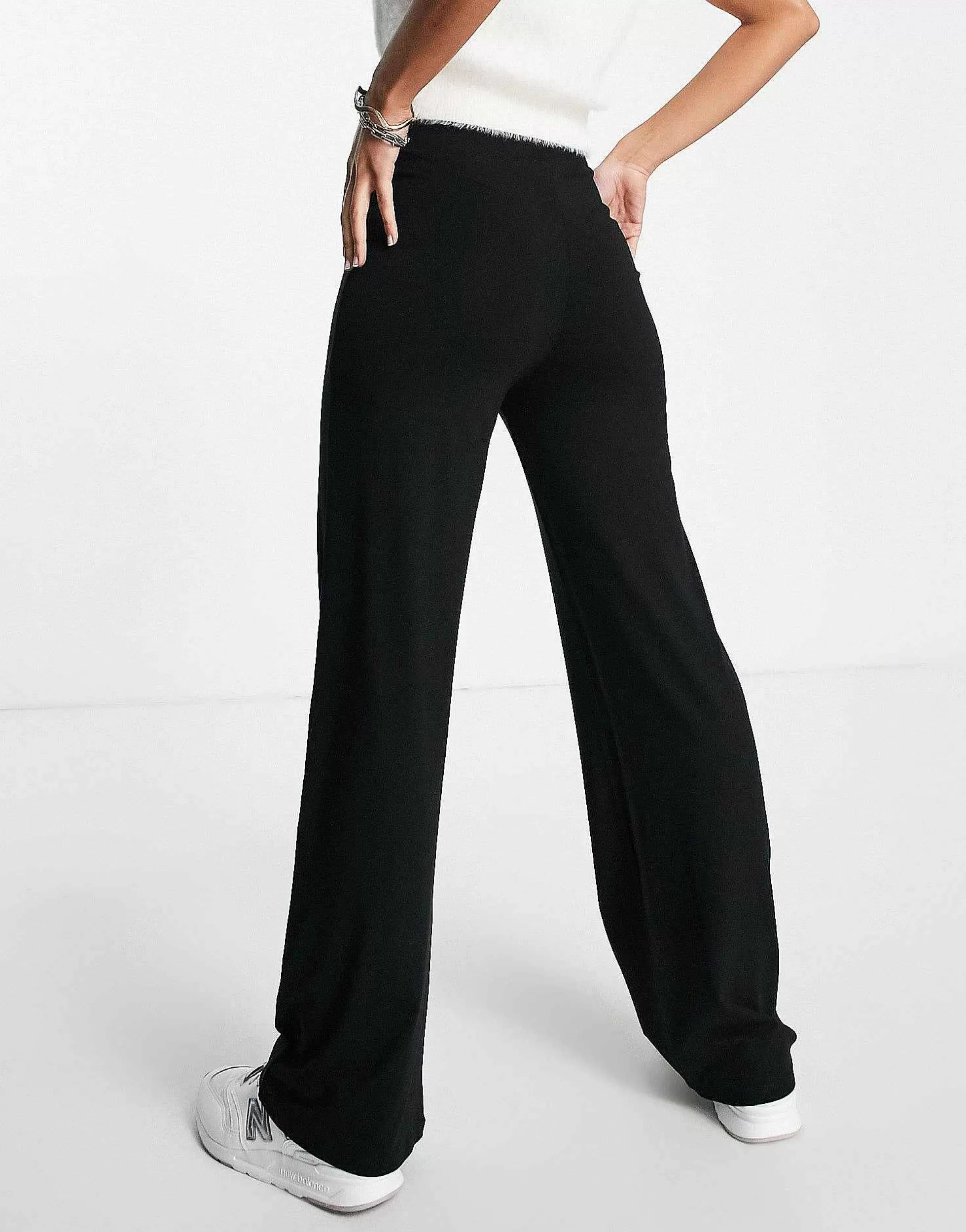 Women DESIGN Basic Wide Leg Jersey Trouser In