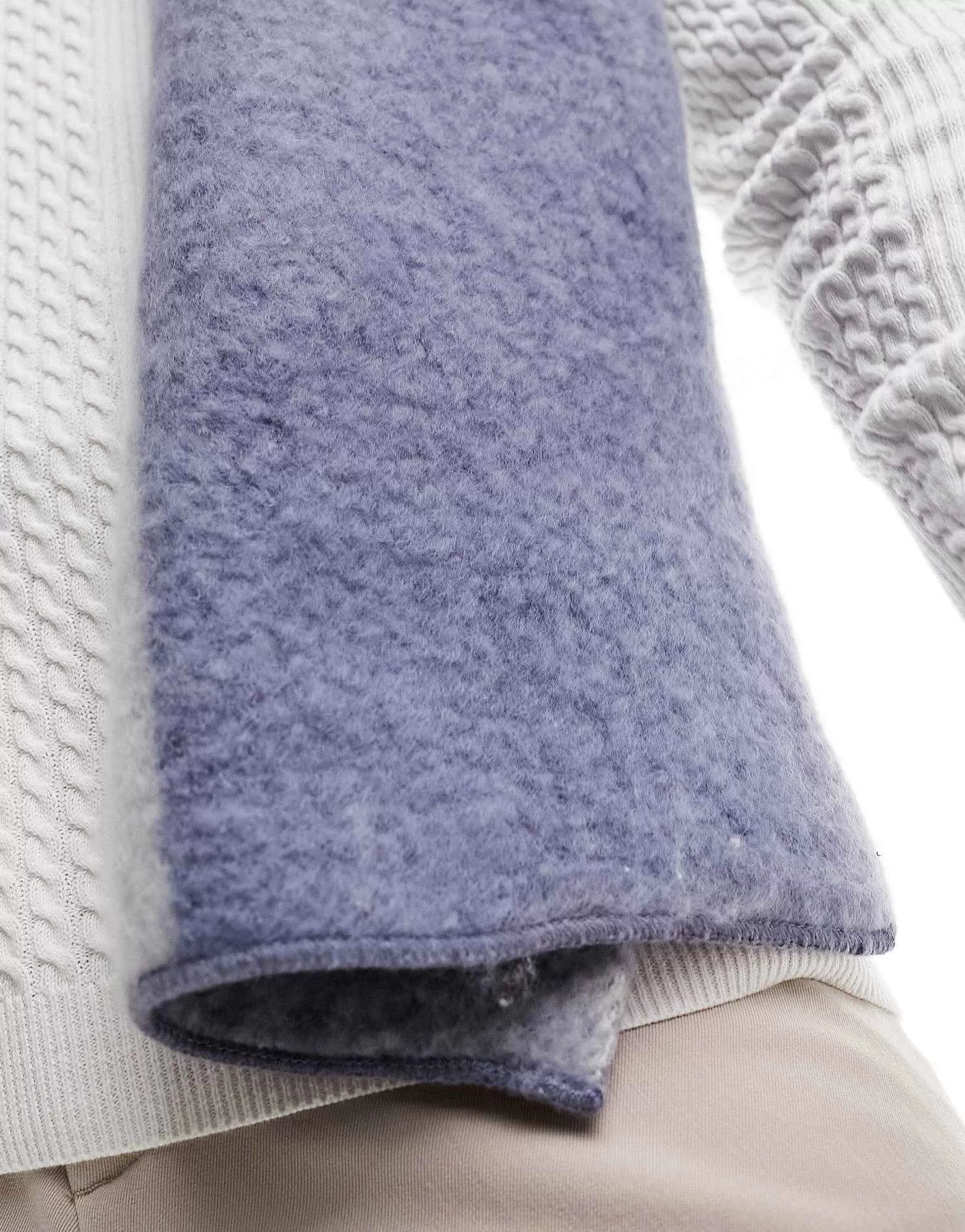 Men DESIGN Blanket Scarf In Two Tone Blue