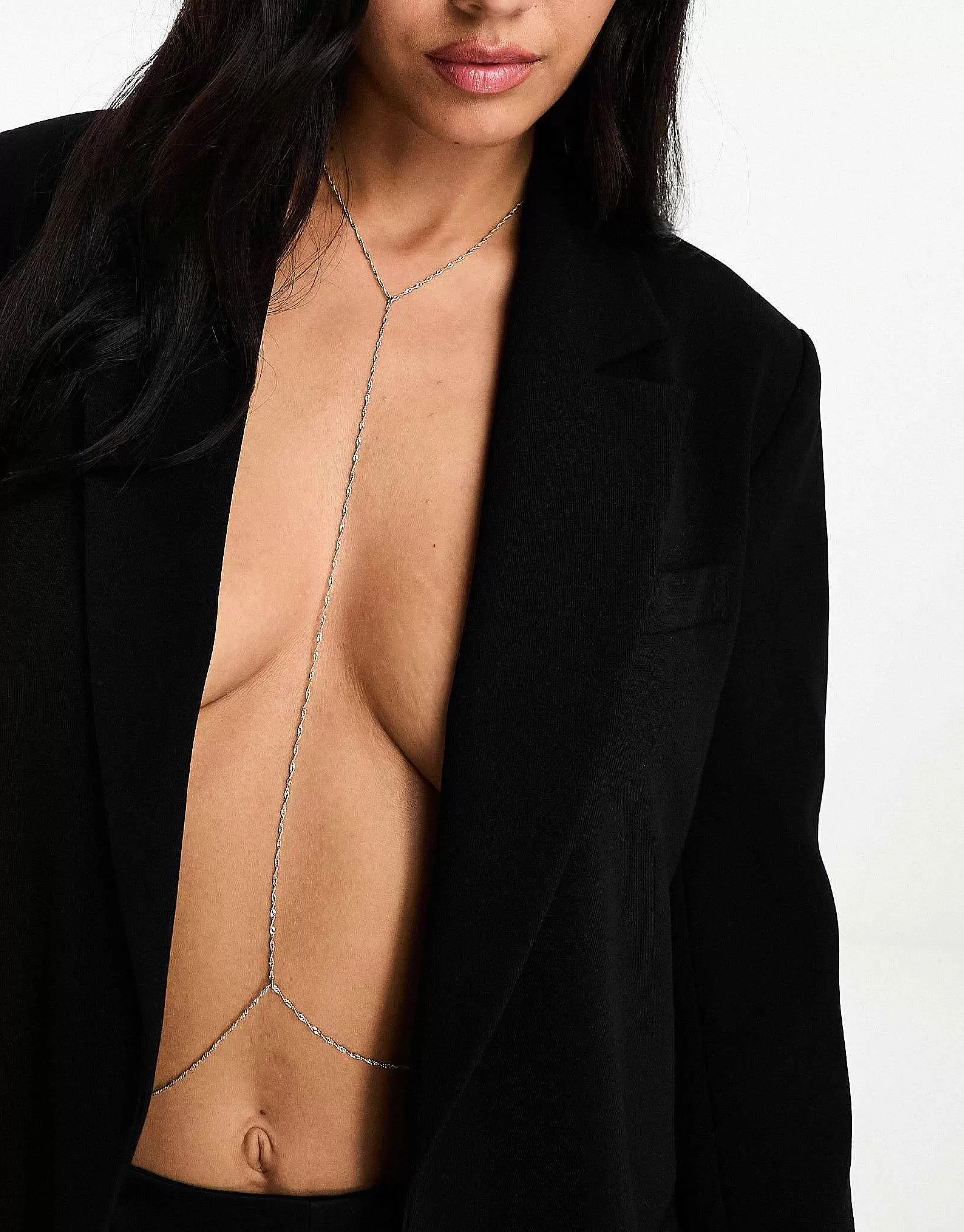 Women DESIGN Body Harness With Twist Chain In Tone
