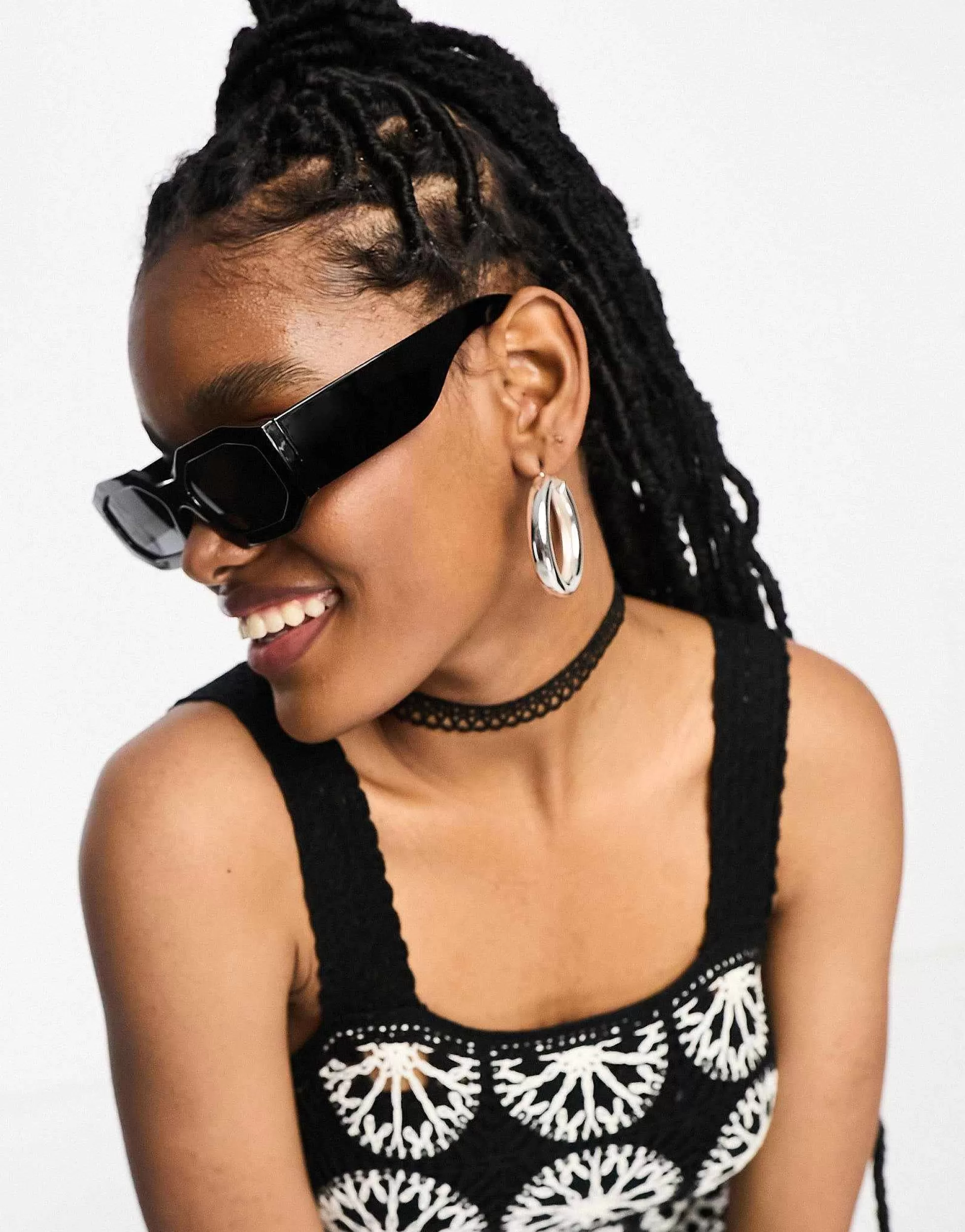 Women DESIGN Chunky Hexagon Sunglasses In