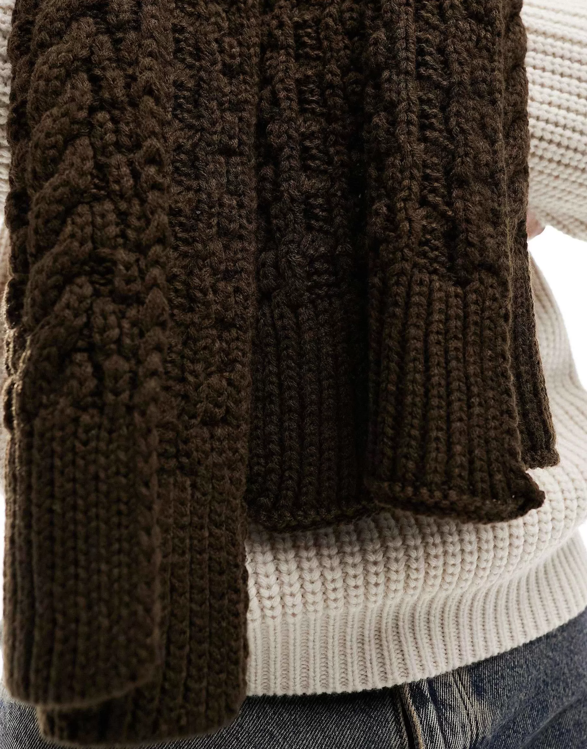 Men DESIGN Chunky Knit Scarf In