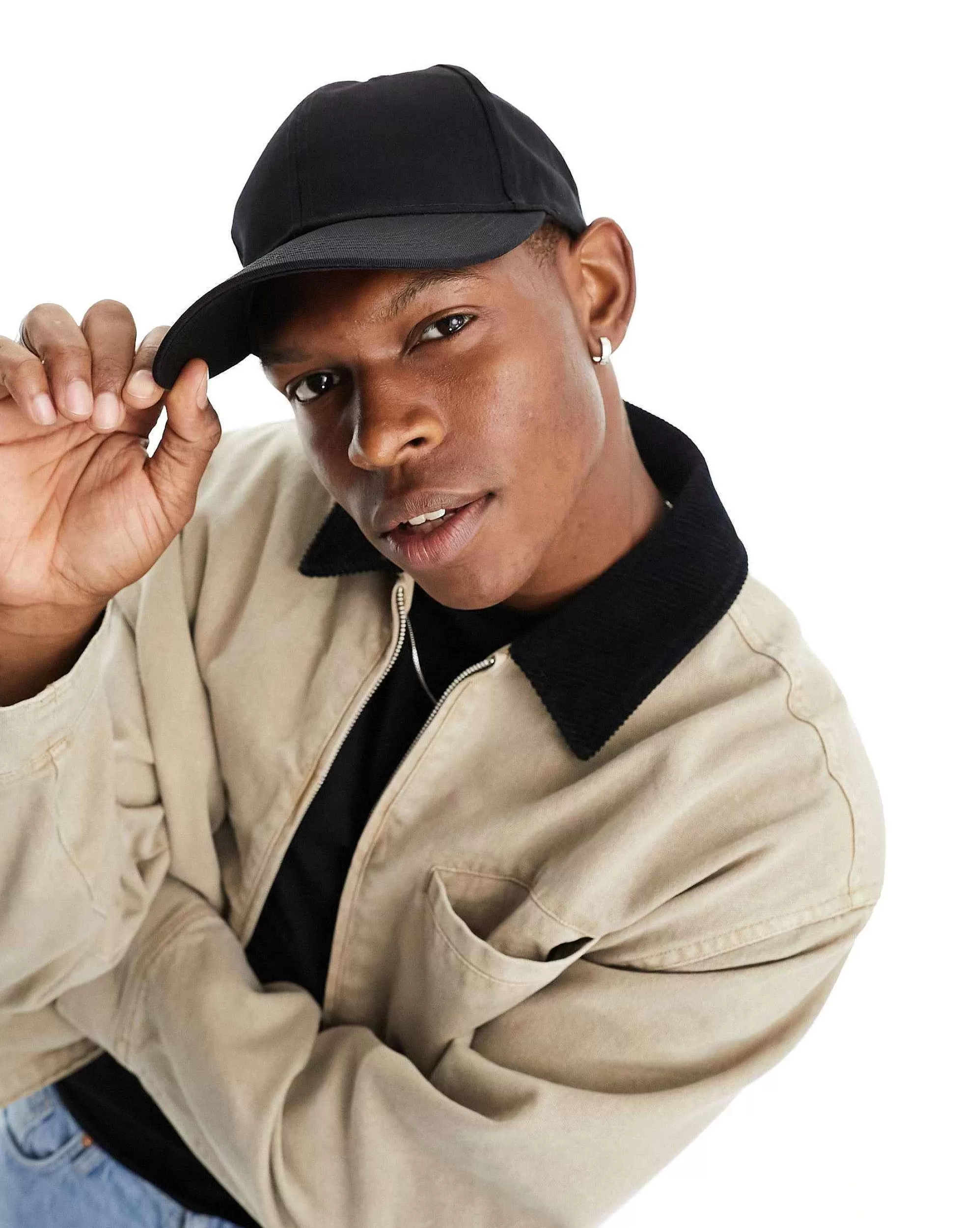Men DESIGN Classic Baseball Cap In Cotton