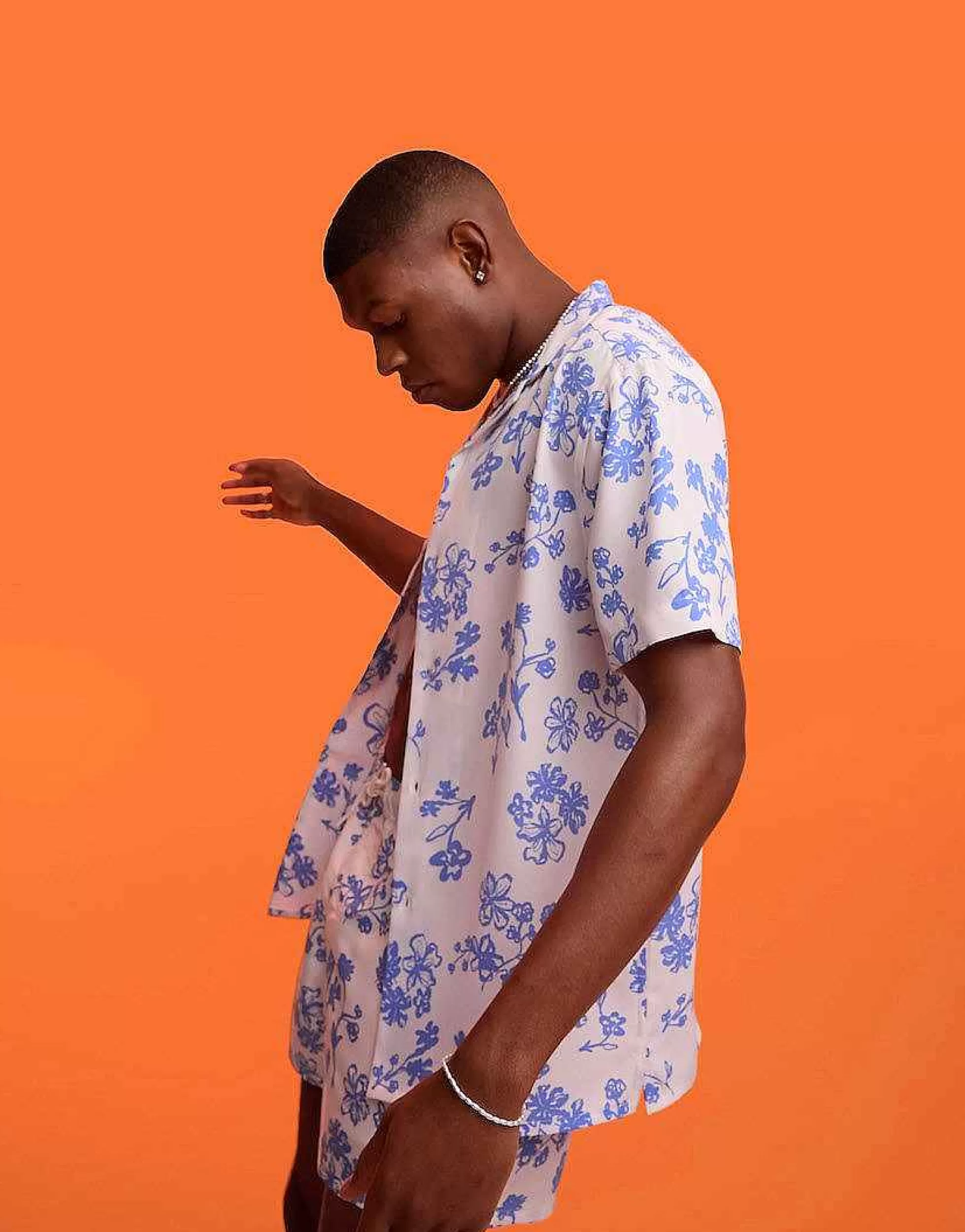 Men DESIGN Co-Ord In Scribble Floral Print