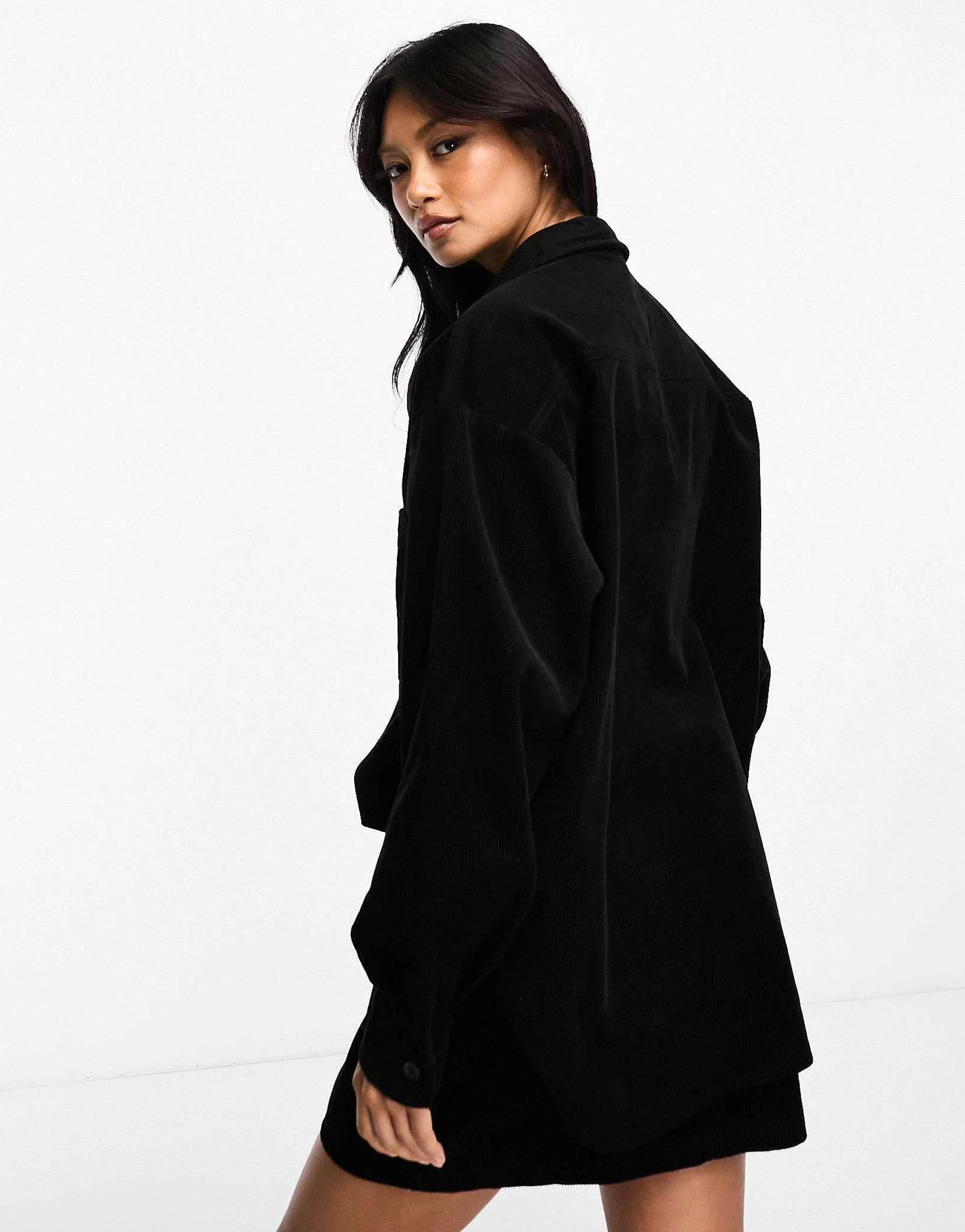 Women DESIGN Cord Oversized Shirt In