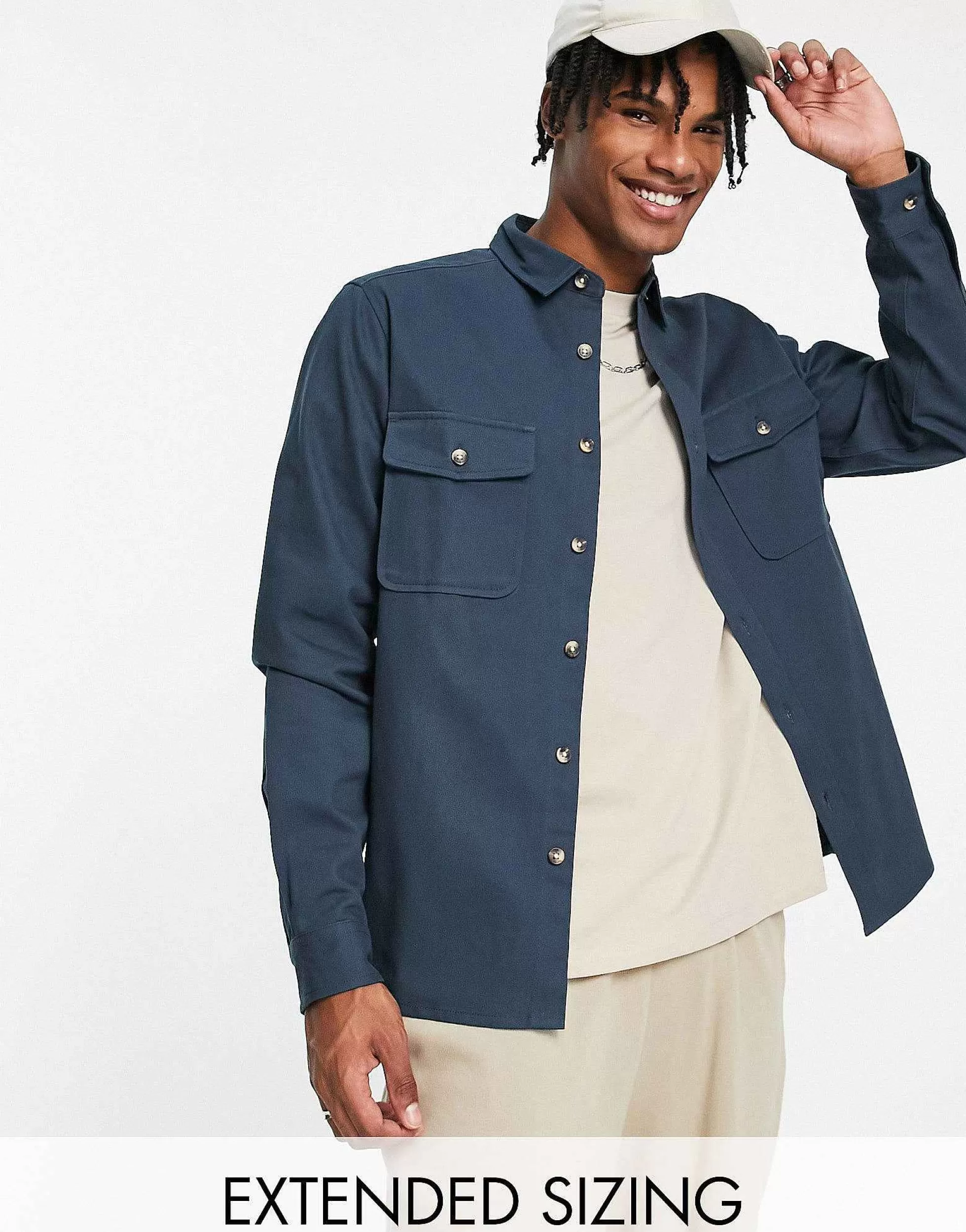 Men DESIGN Cotton Shacket In
