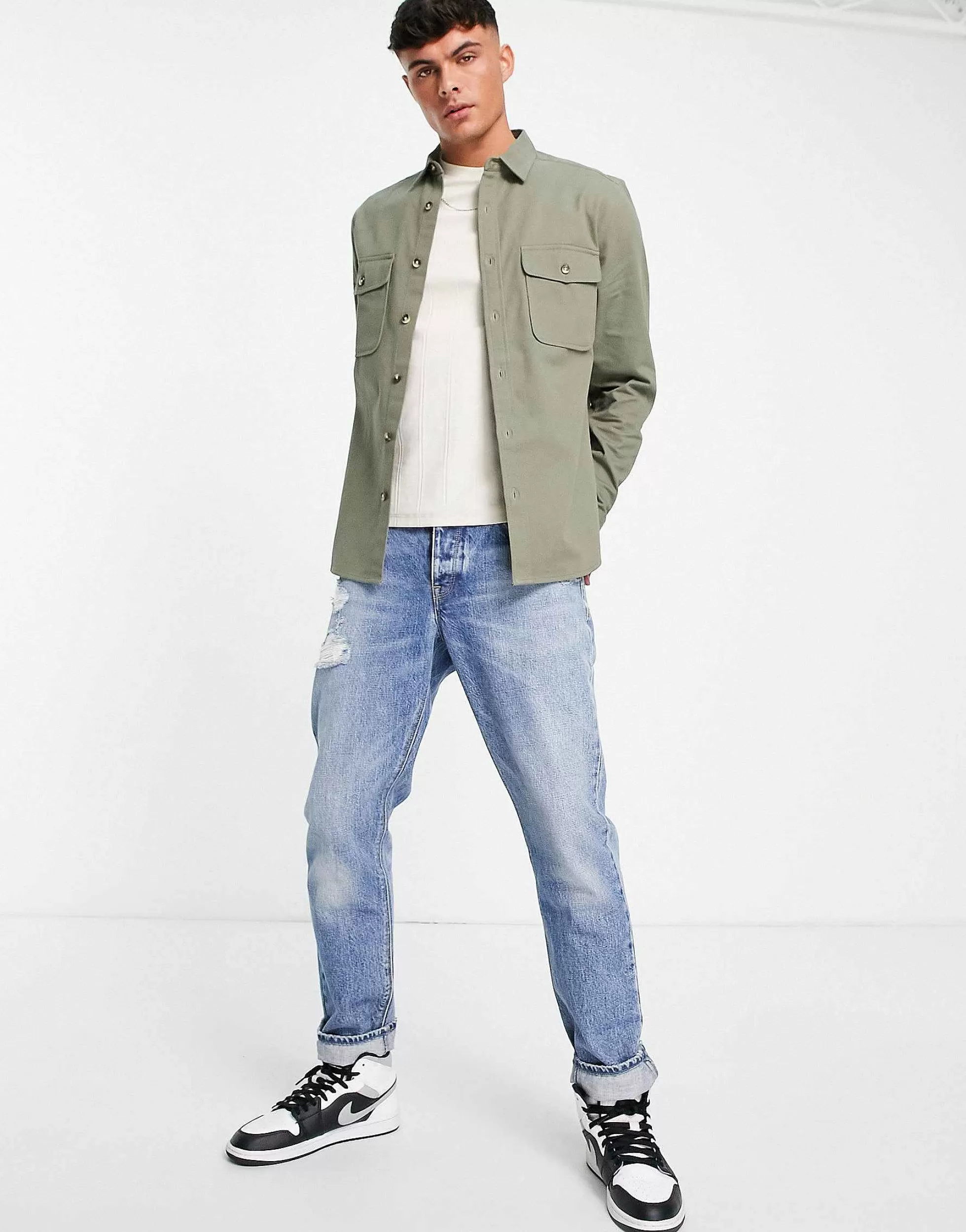Men DESIGN Cotton Shacket In