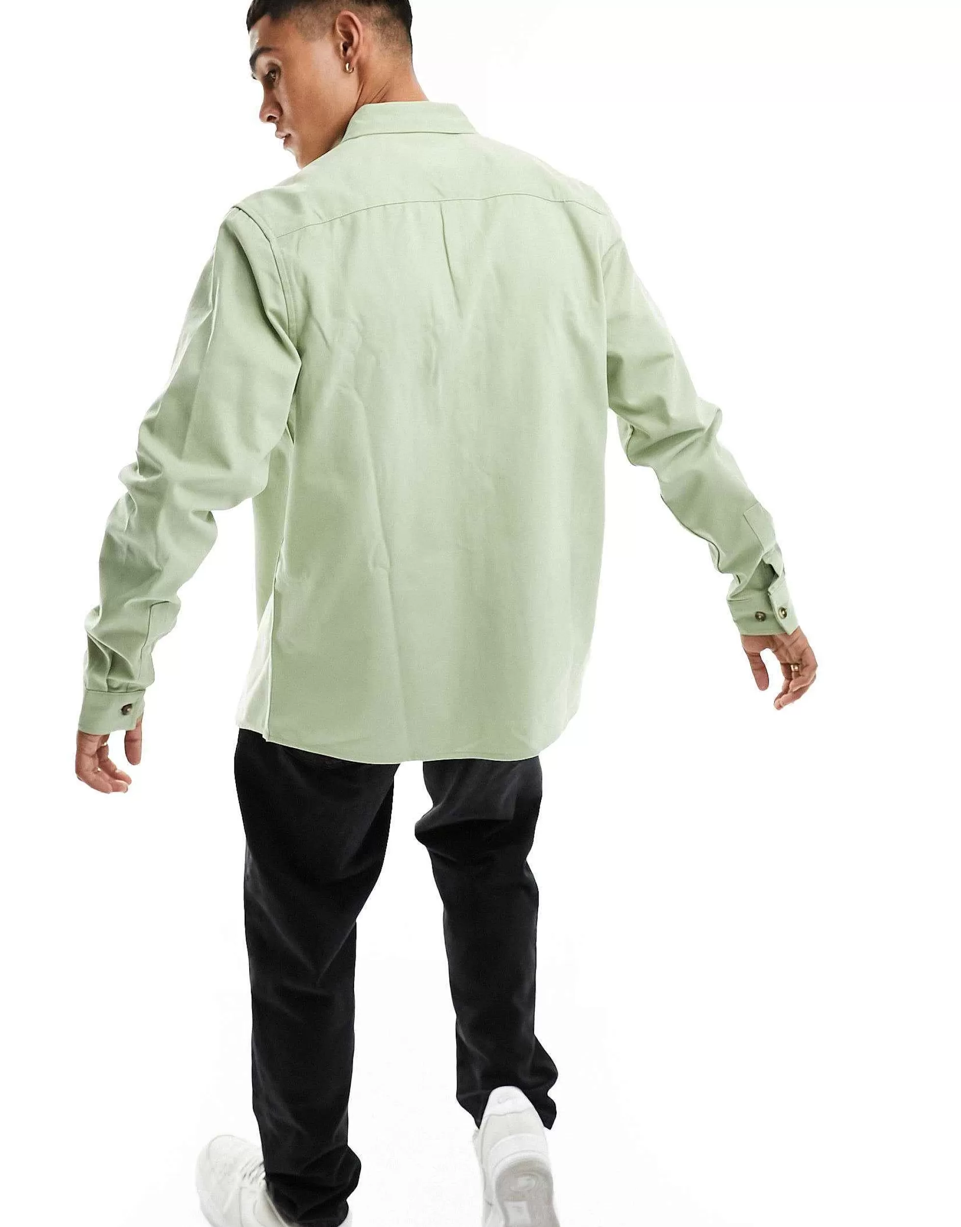 Men DESIGN Cotton Shacket In Mid