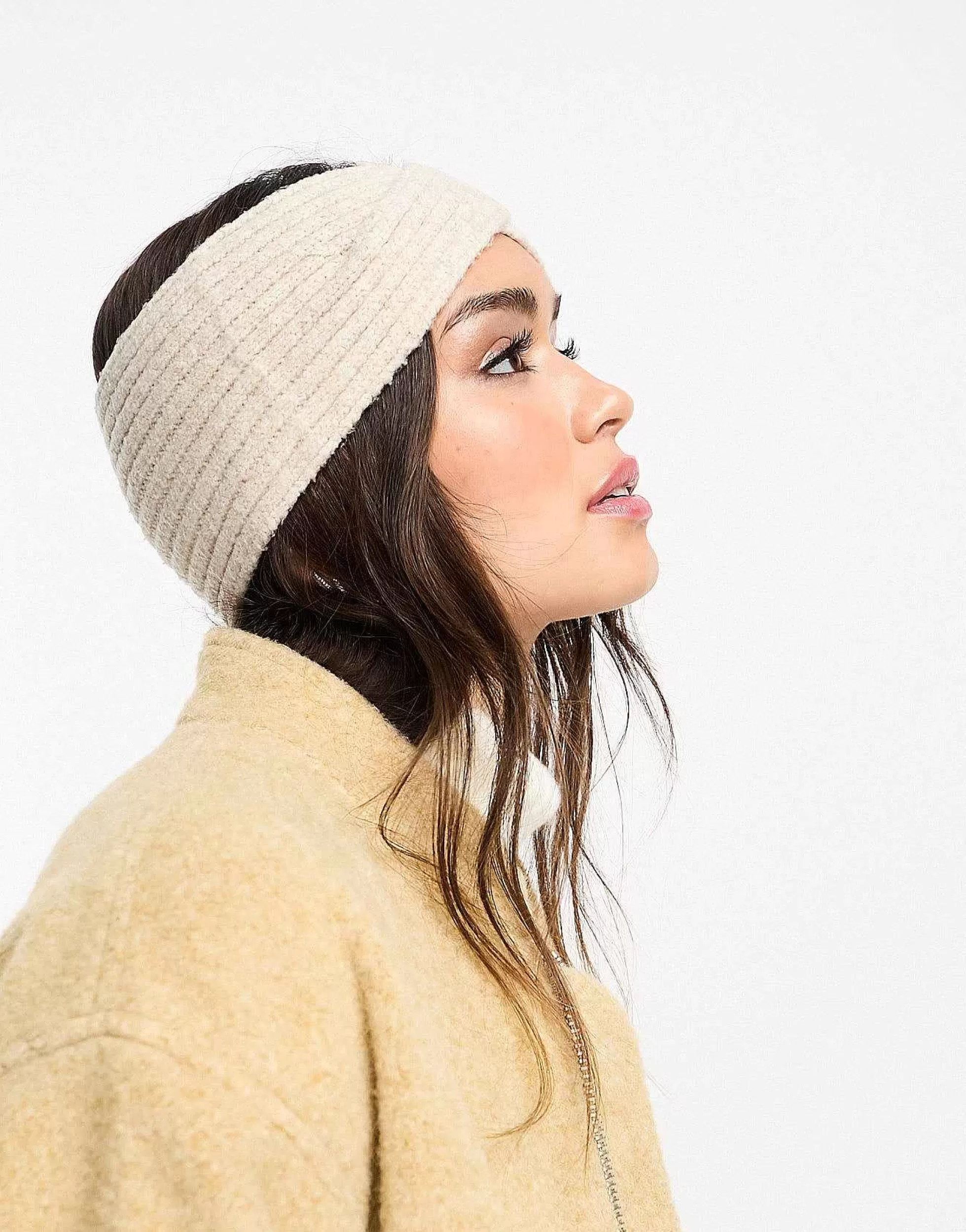 Women DESIGN Cross Over Knit Headband In Light Oatmeal