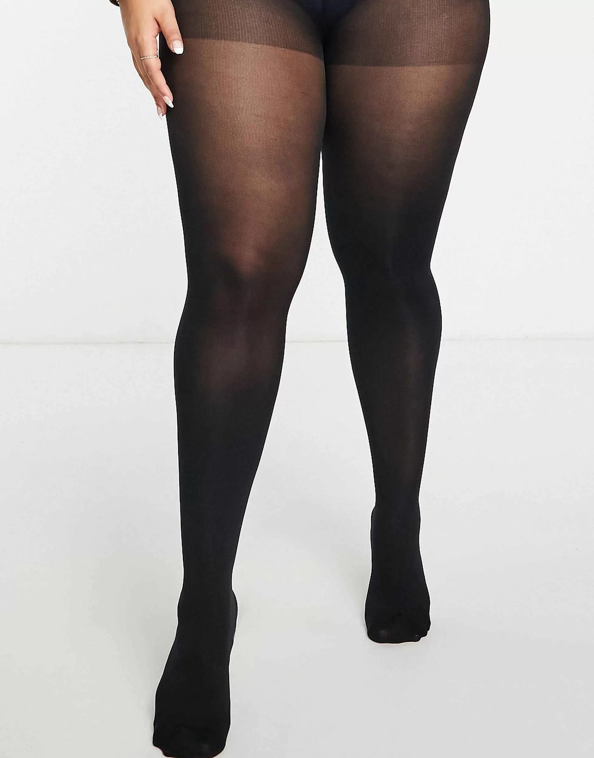Women Curve Design 2 Pack 60 Denier Tights In Super Stretch Fit In