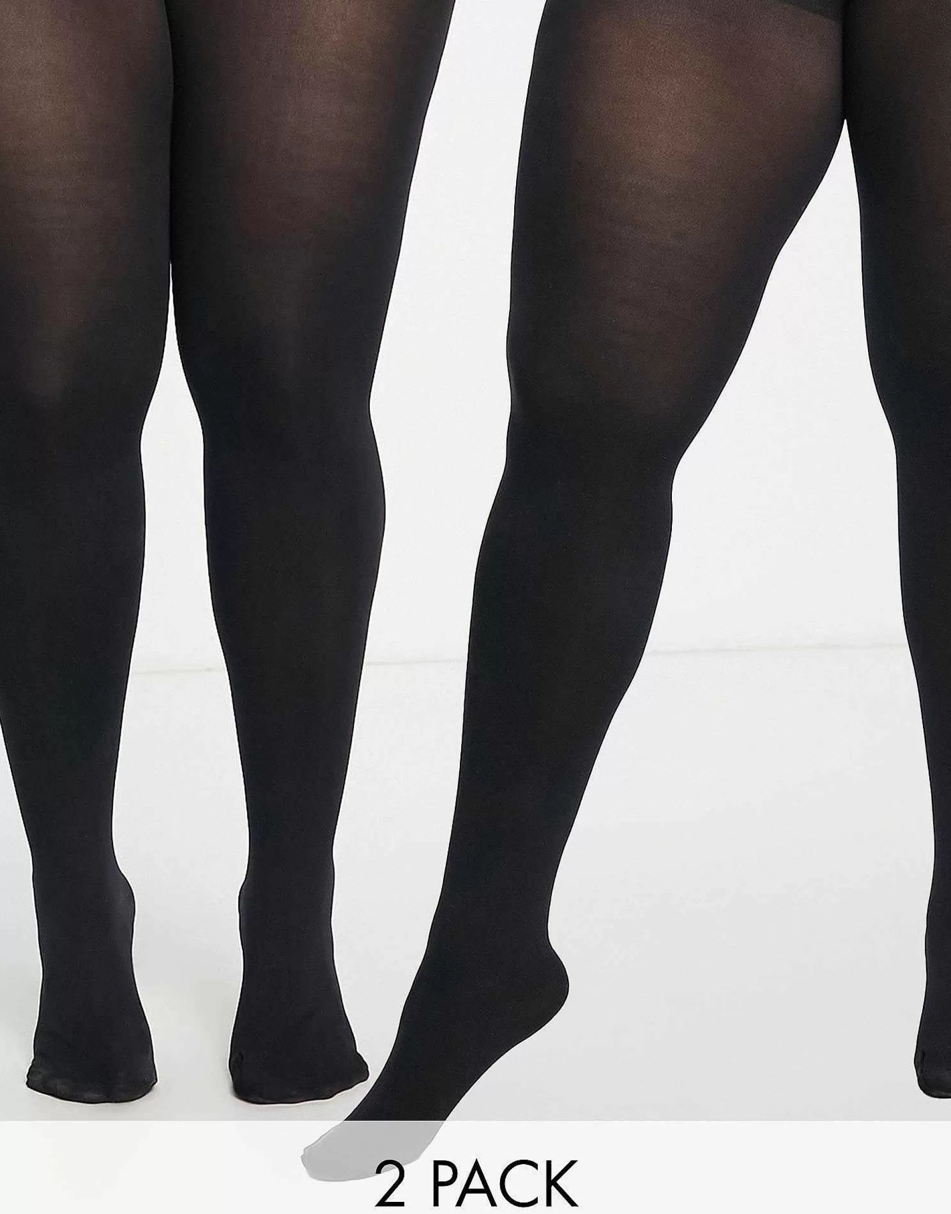 Women Curve Design 2 Pack 90 Denier Super Stretch Tights In