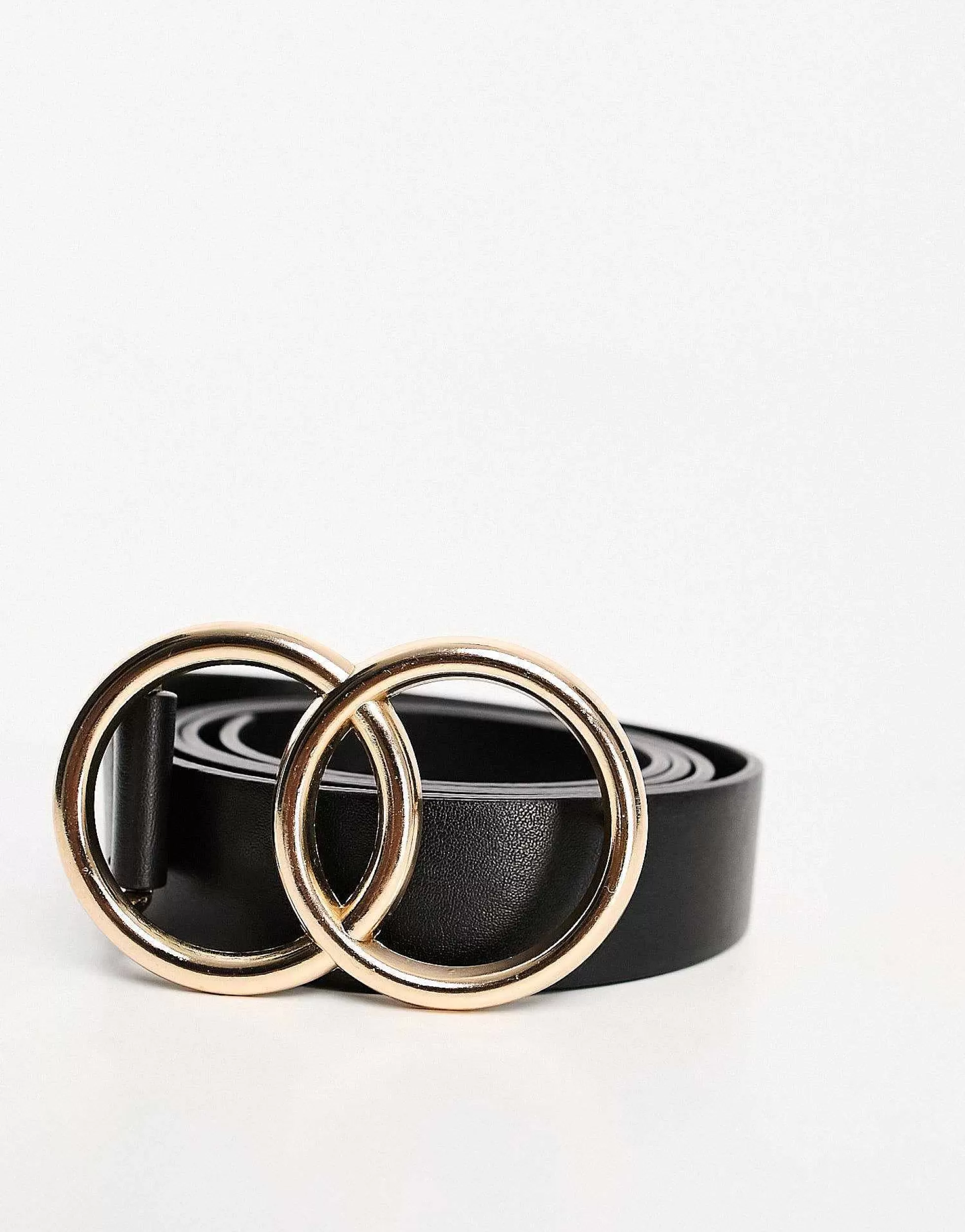 Women Curve Design Bevelled Double Circle Waist And Hip Belt In Metal Work