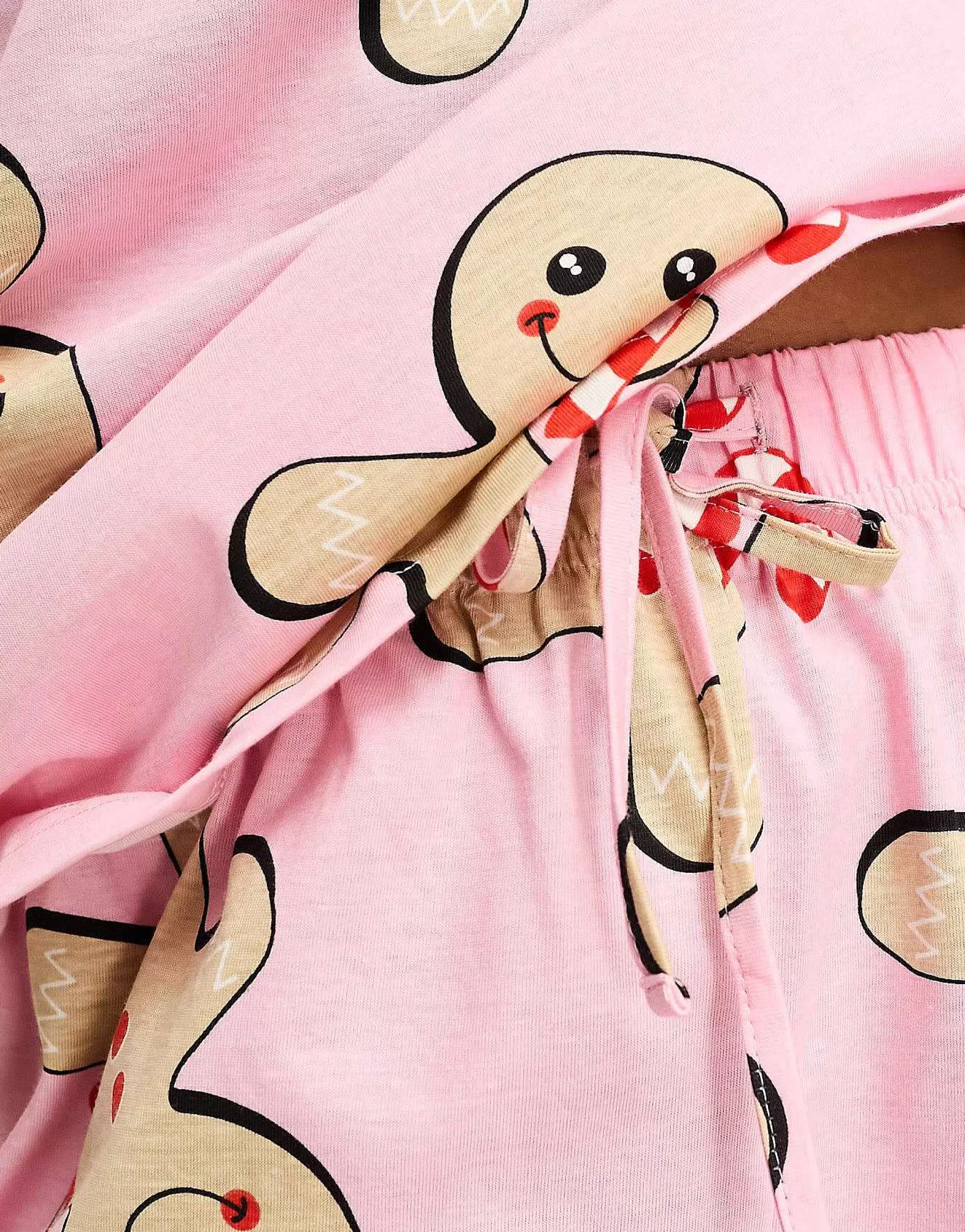 Women DESIGN Curve Christmas Gingerbread Oversized Tee & Short Pyjama Set In