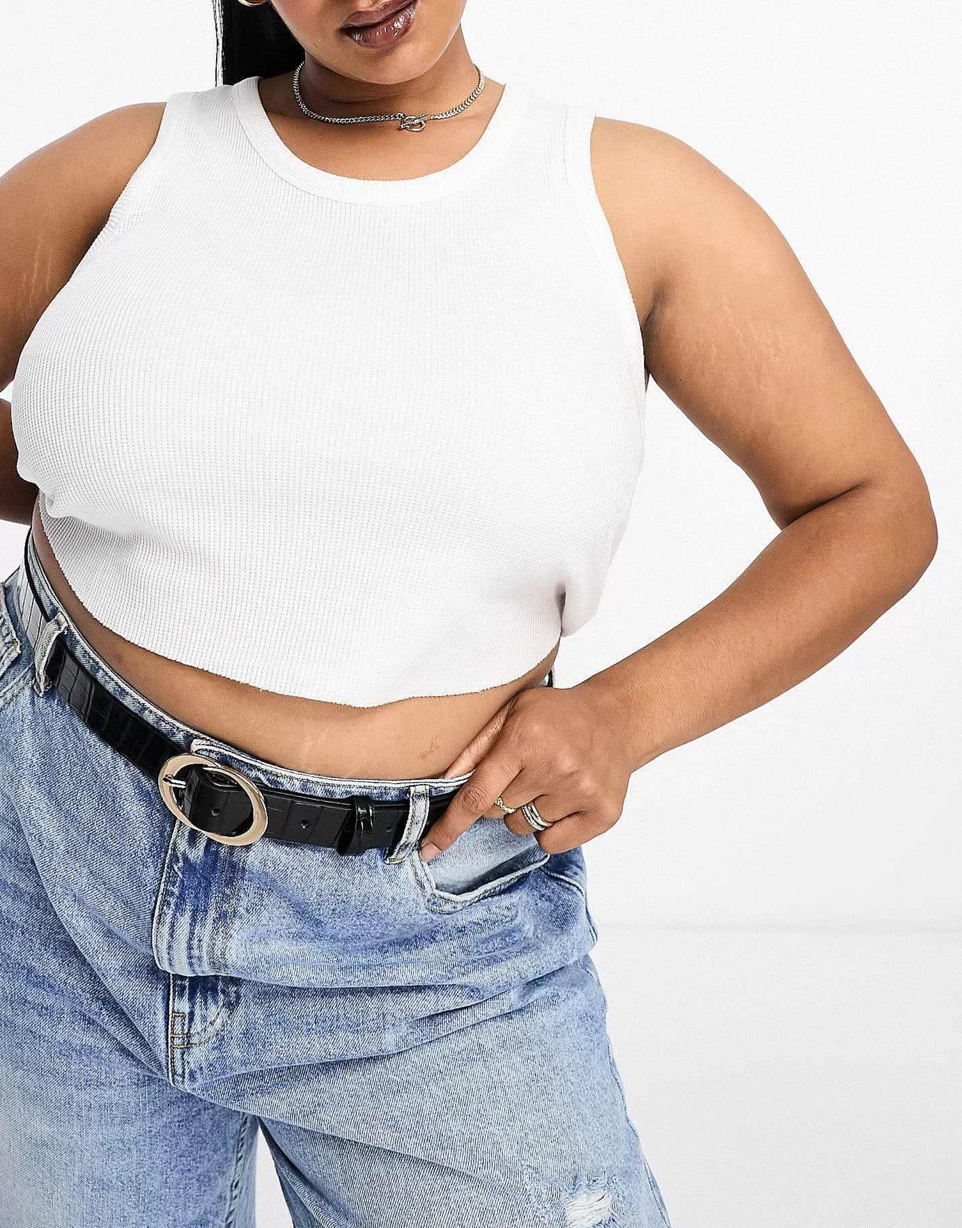 Women Curve Design Croc Double Circle Waist And Hip Belt