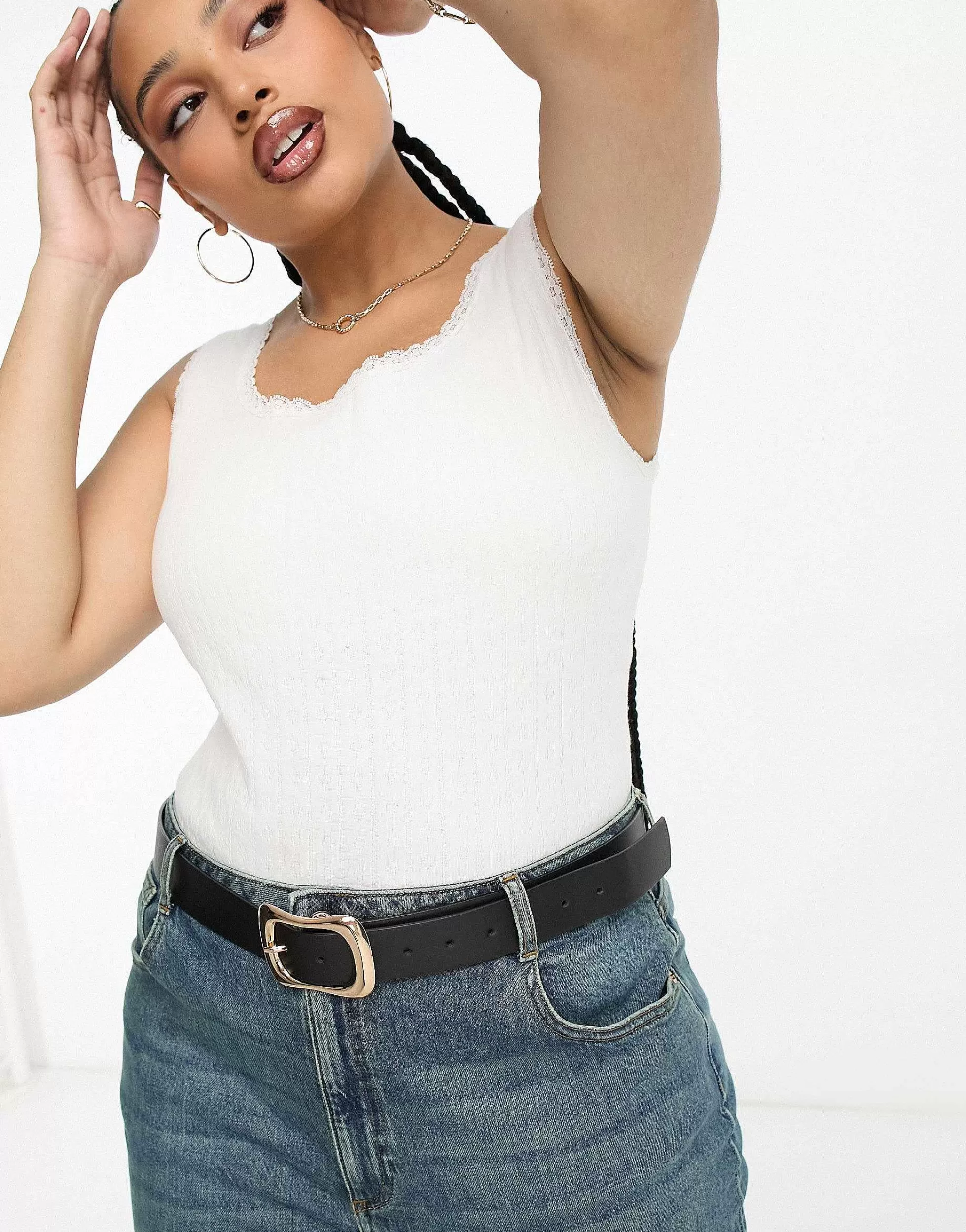 Women DESIGN Curve Wavy Buckle Belt In