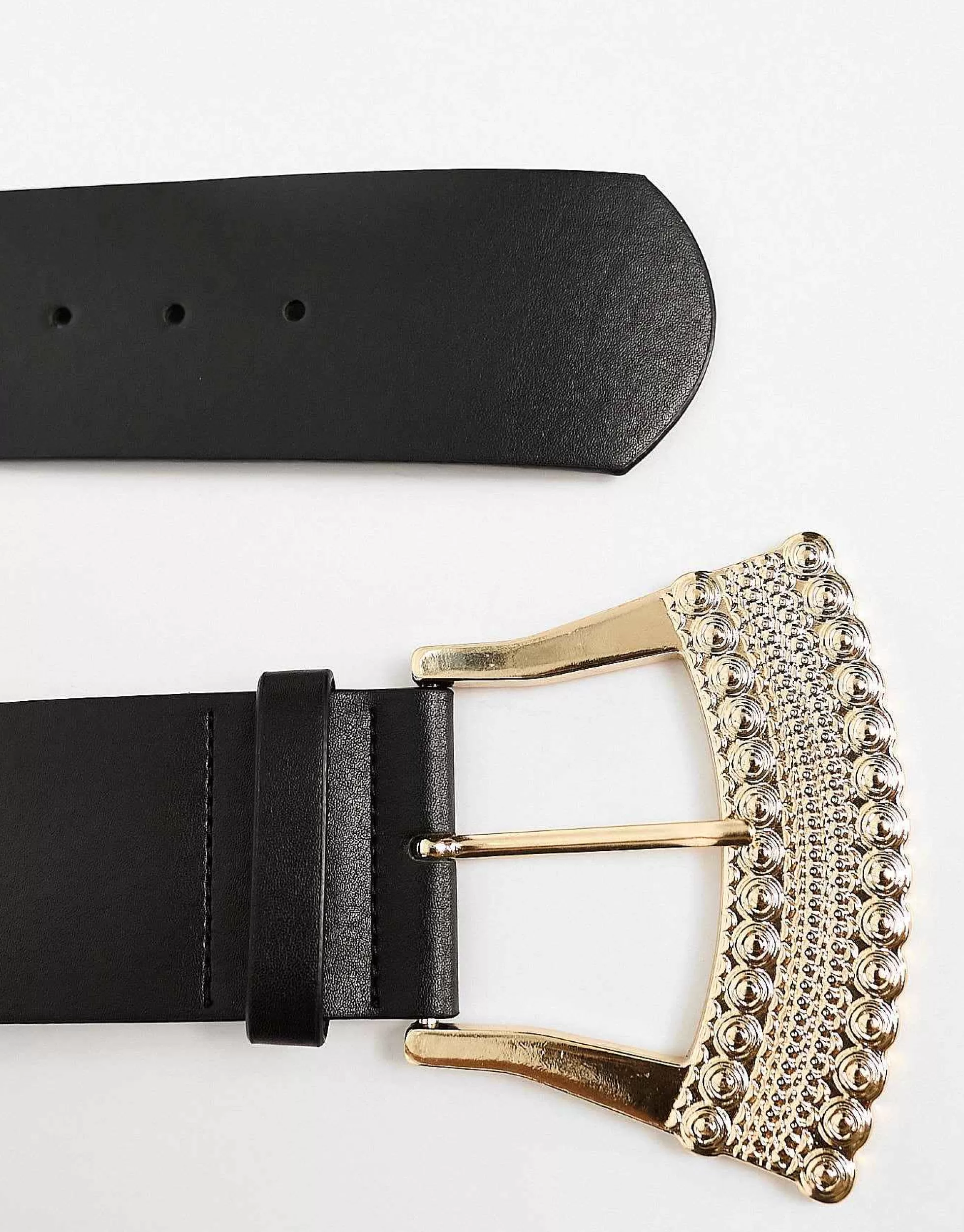 Women Curve Design Wide Waist Belt With Decorative Buckle
