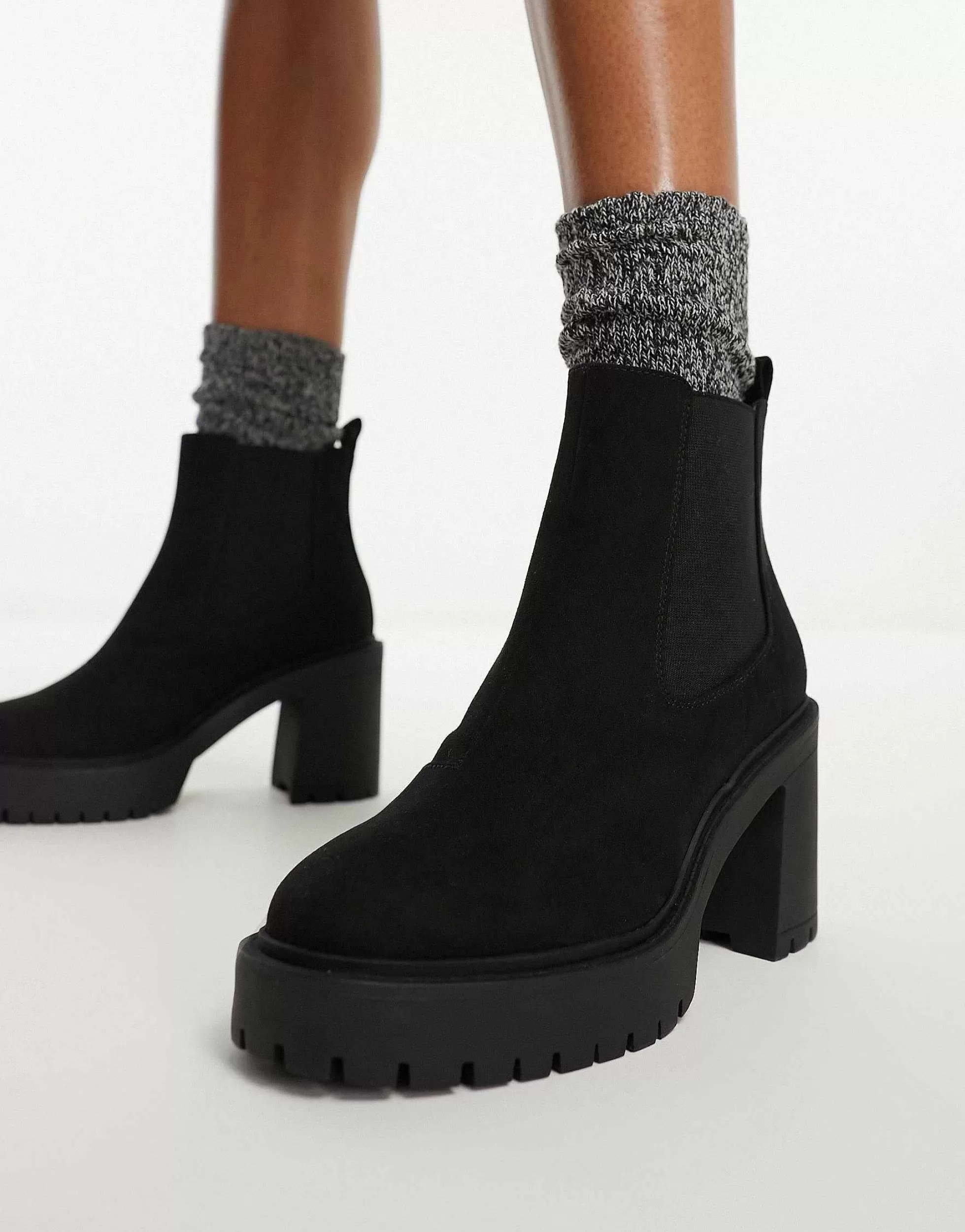 Women DESIGN Elma Heeled Chunky Chelsea Boots In