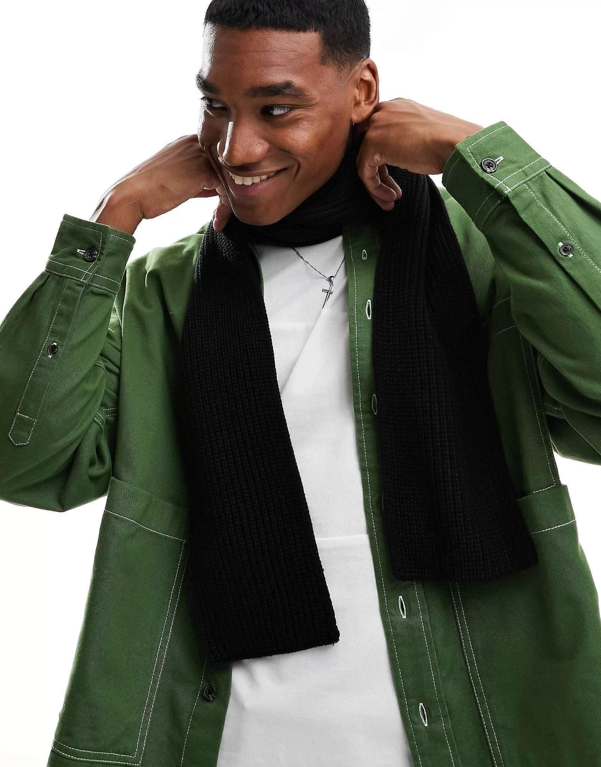 Men DESIGN Extra Long Skinny Scarf In