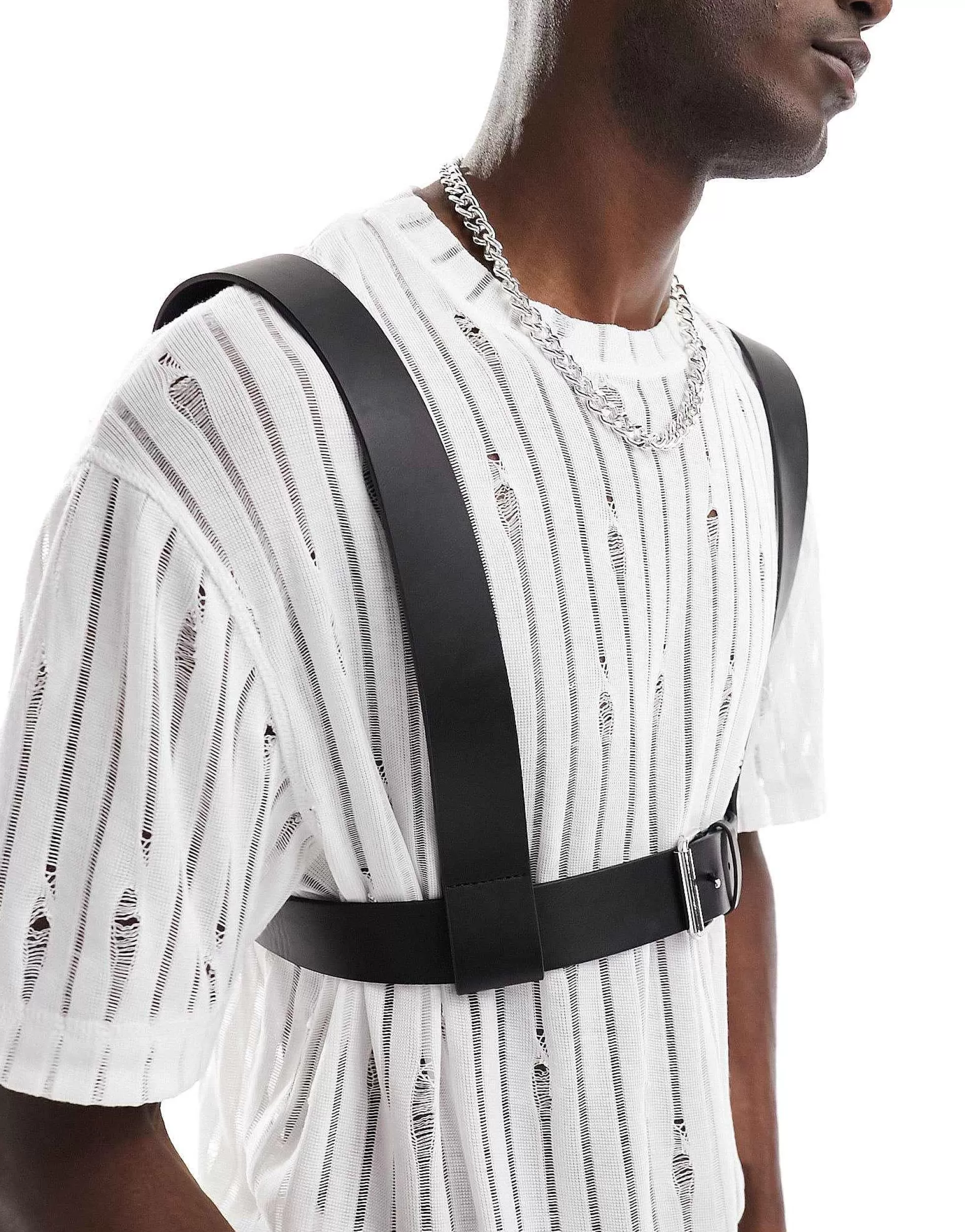 Men DESIGN Faux Leather Body Harness In