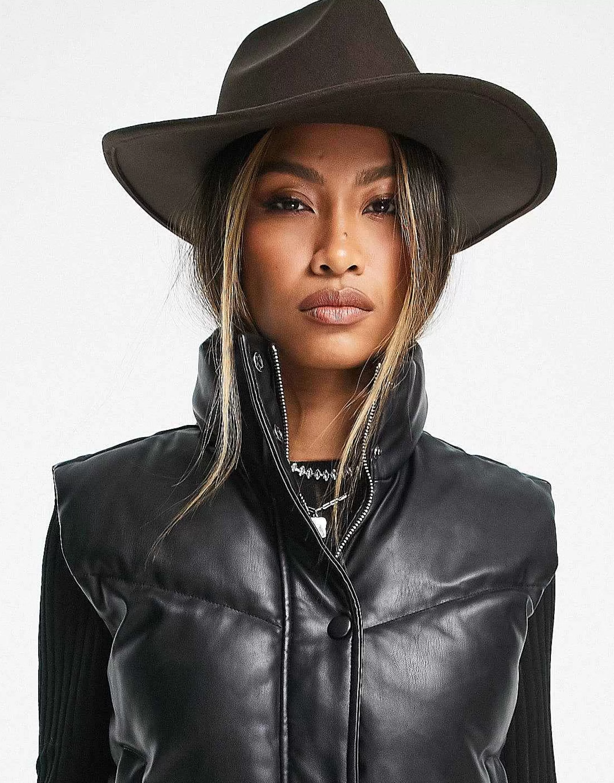 Women DESIGN Felt Fedora With Size Adjuster In