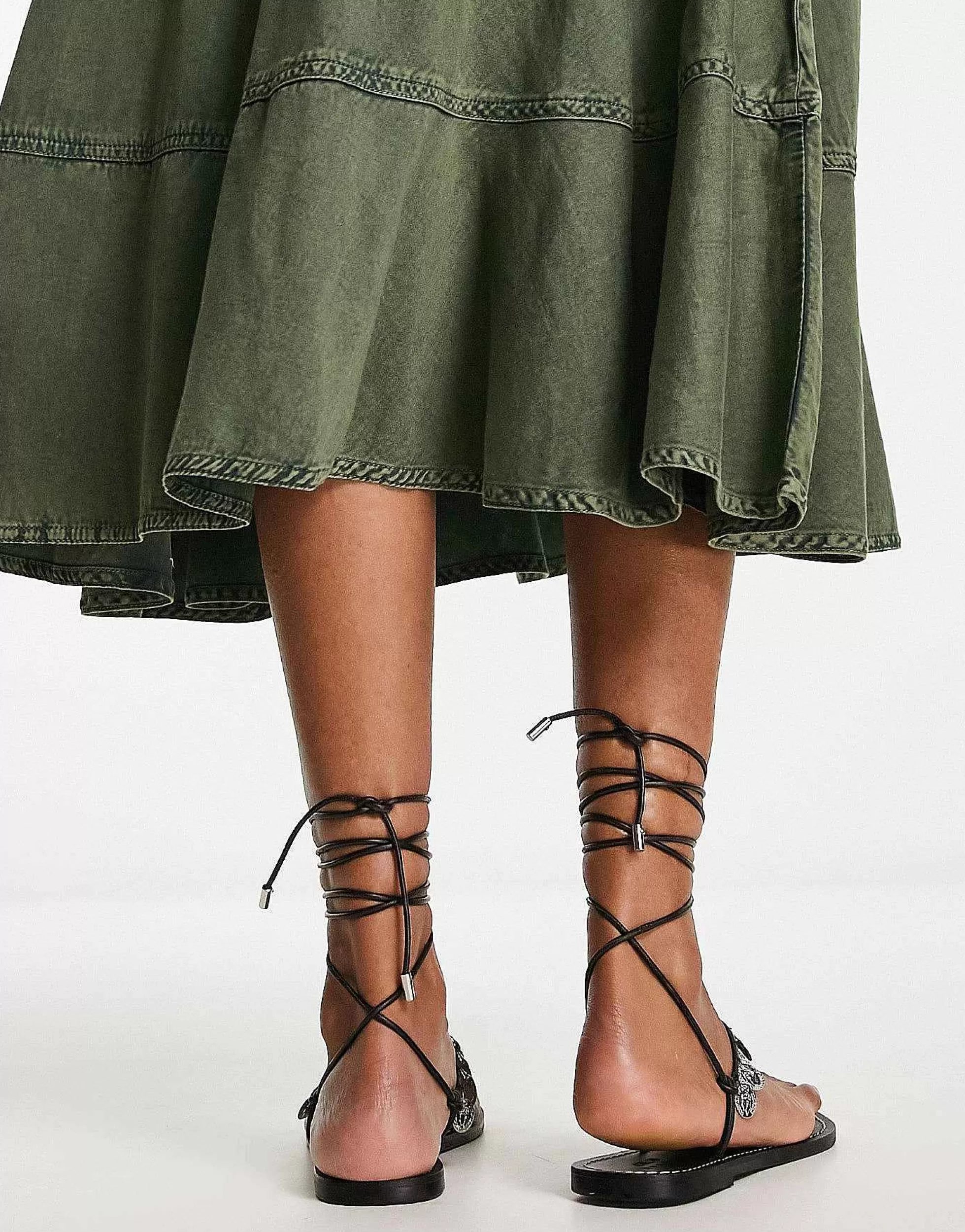 Women DESIGN Fernando Leather Coin Sandals In