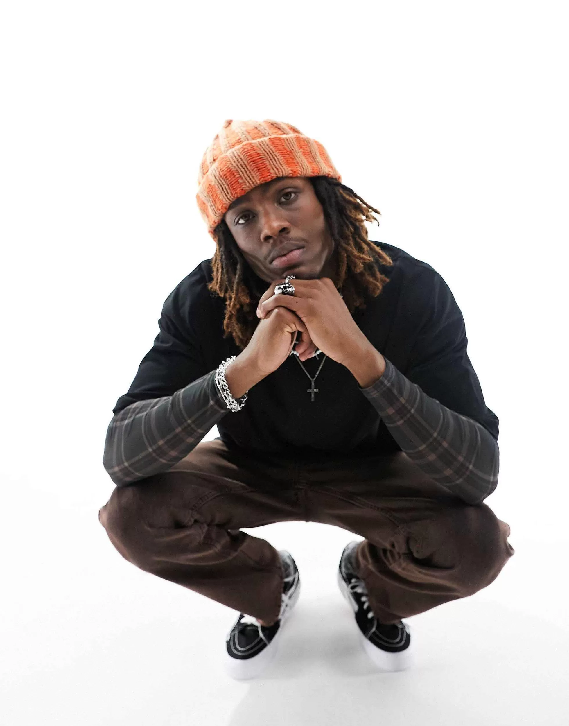 Men DESIGN Fisherman Beanie Stone And
