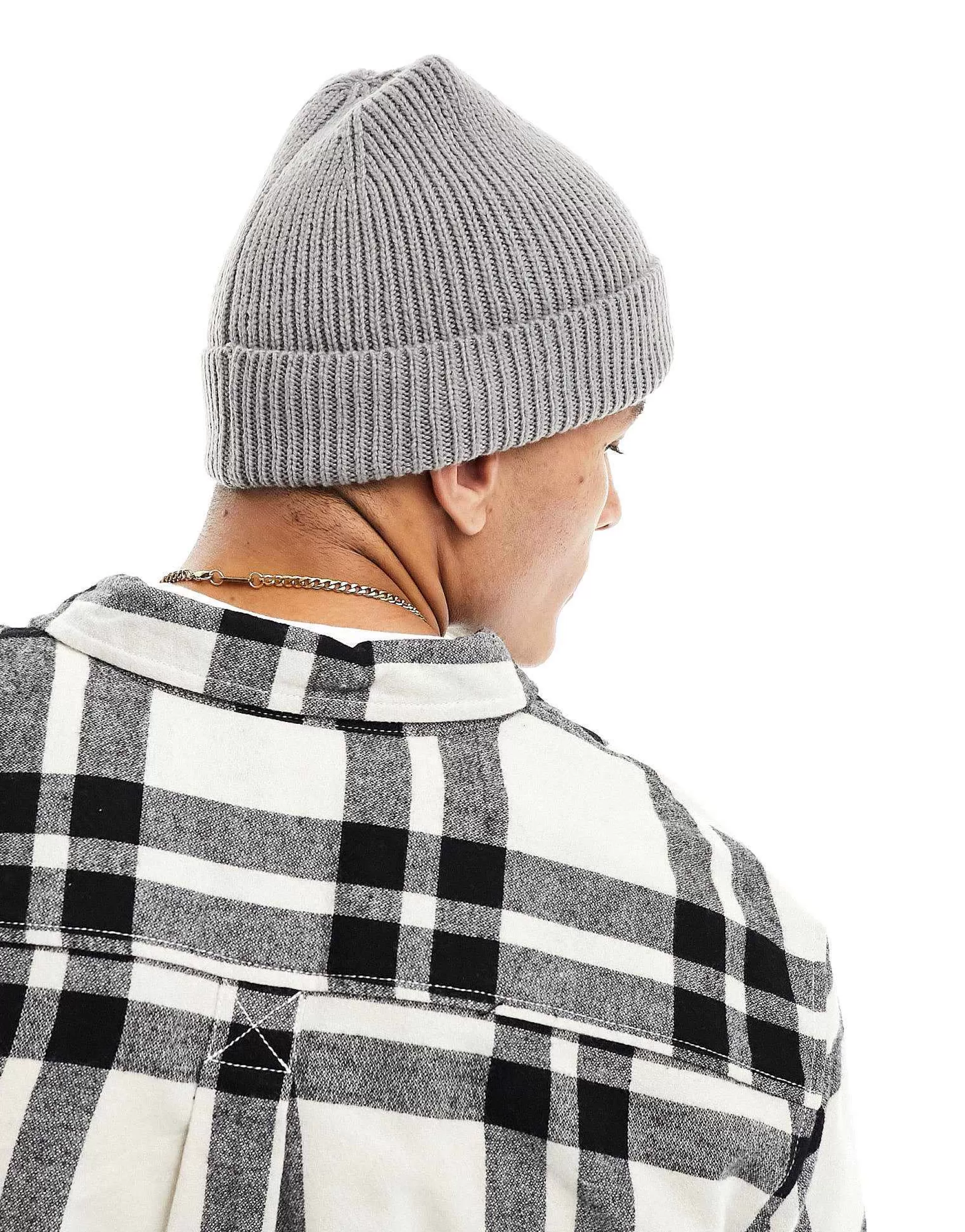 Men DESIGN Fisherman Ribbed Beanie In