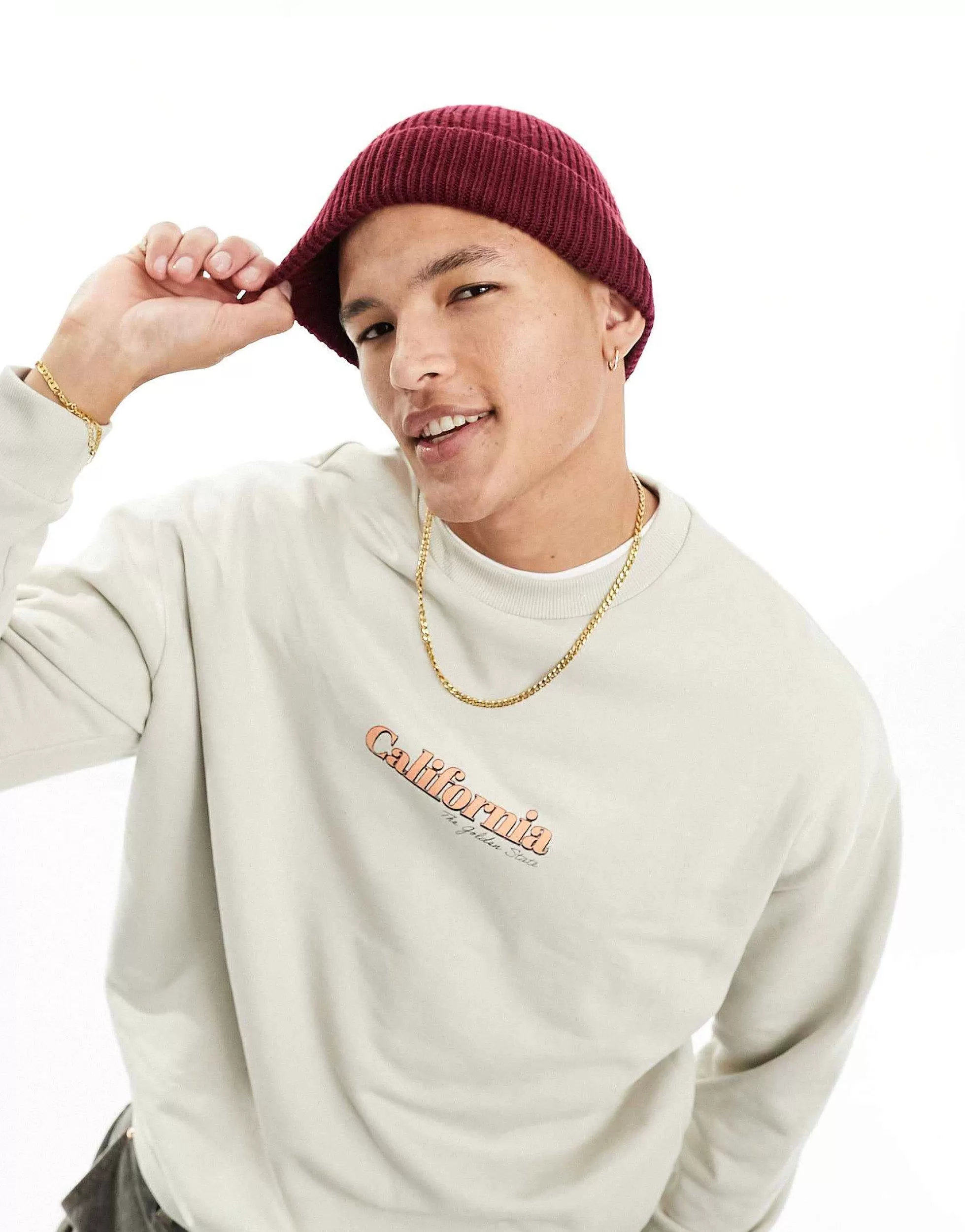 Men DESIGN Fisherman Ribbed Beanie In