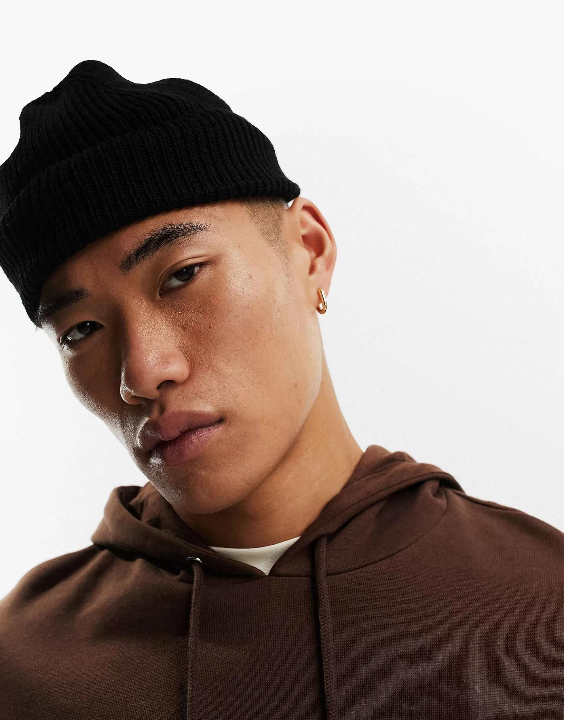 Men DESIGN Fisherman Ribbed Beanie In