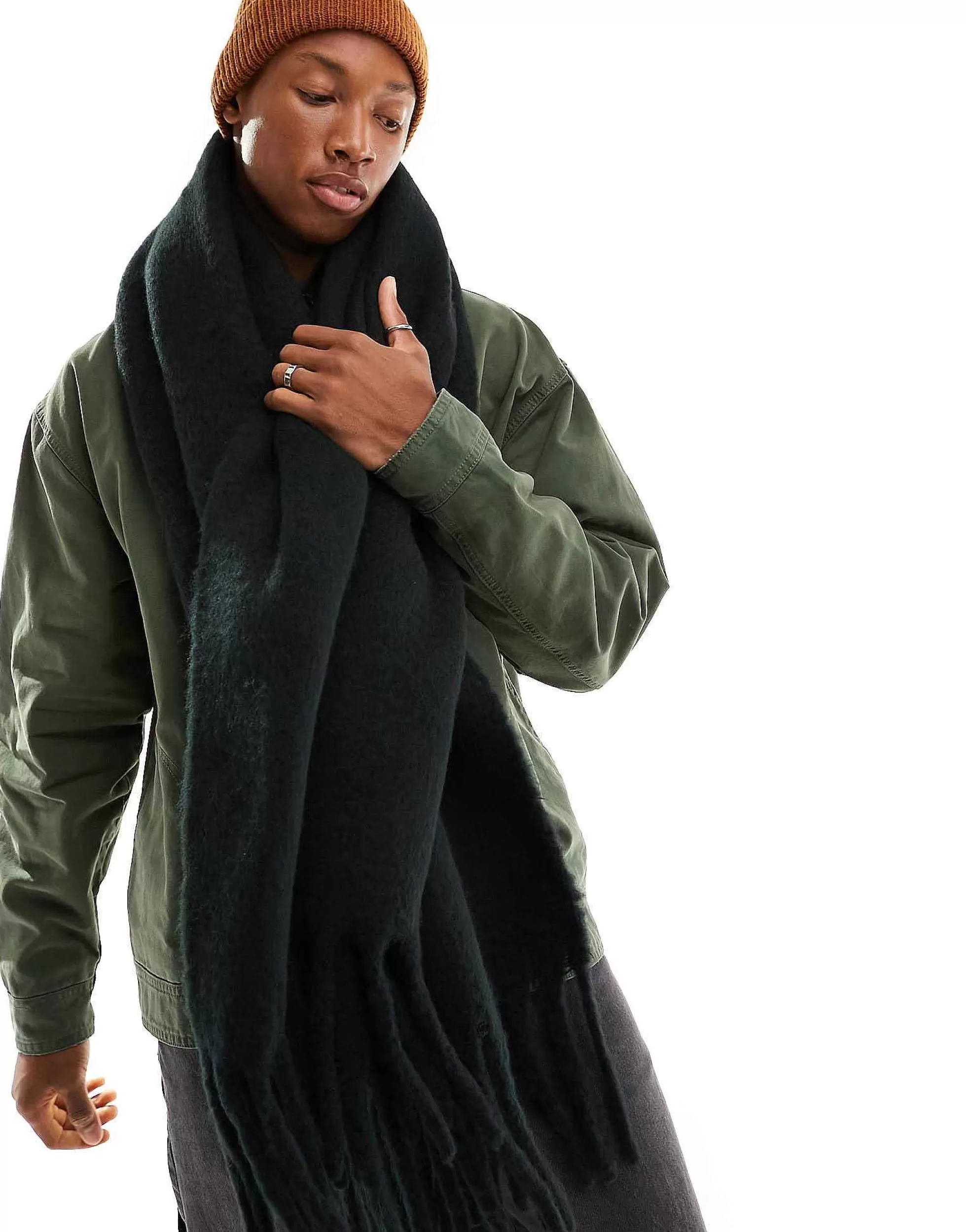 Men DESIGN Fluffy Blanket Scarf In