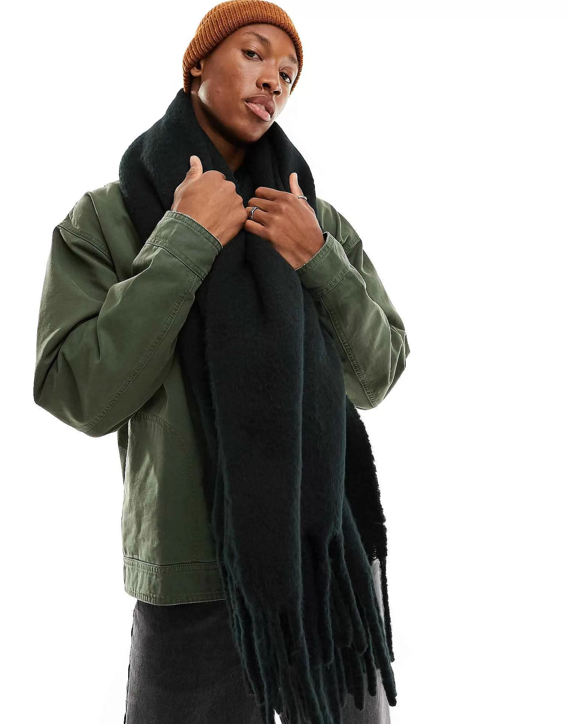 Men DESIGN Fluffy Blanket Scarf In