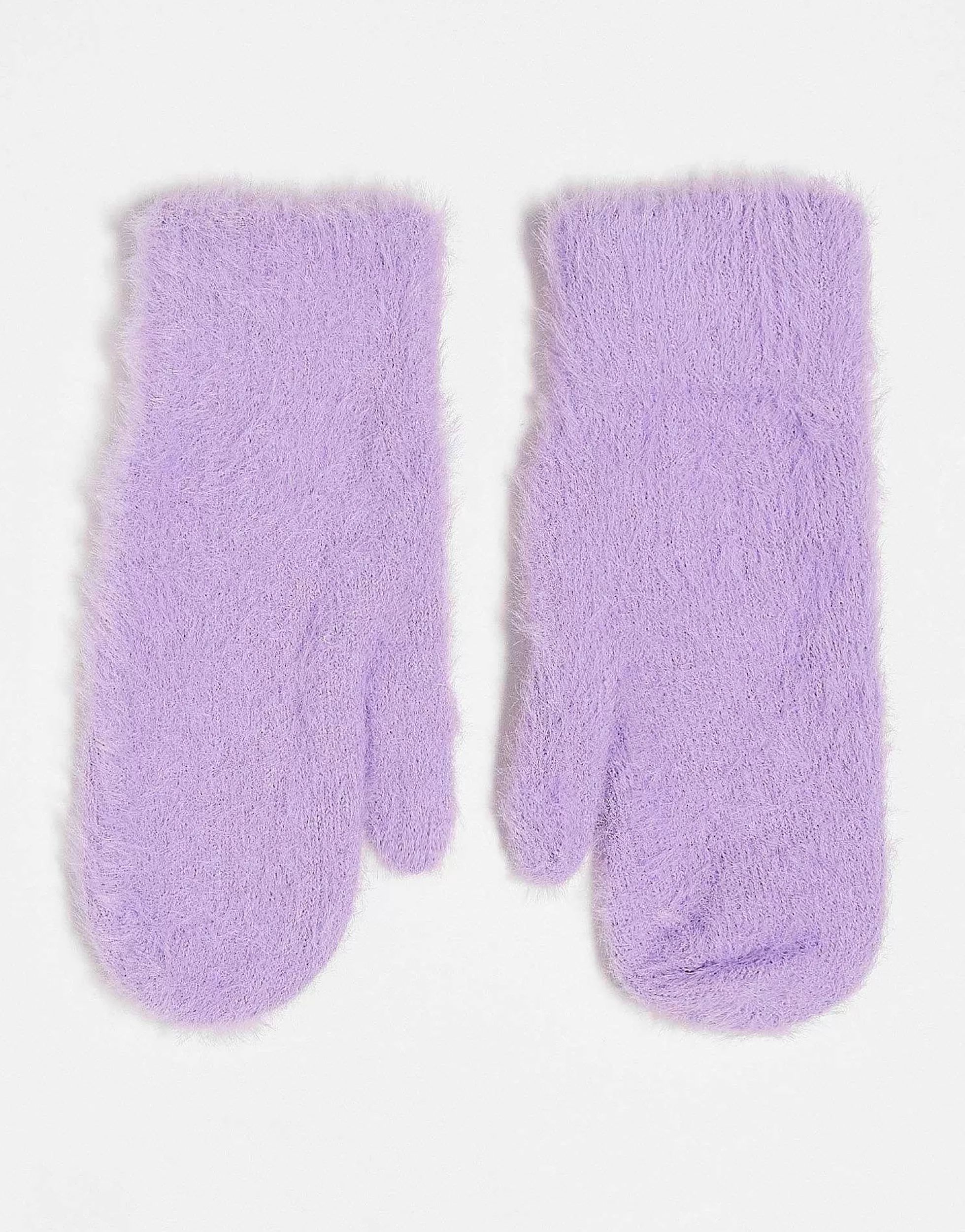Men DESIGN Fluffy Mittens In Purple