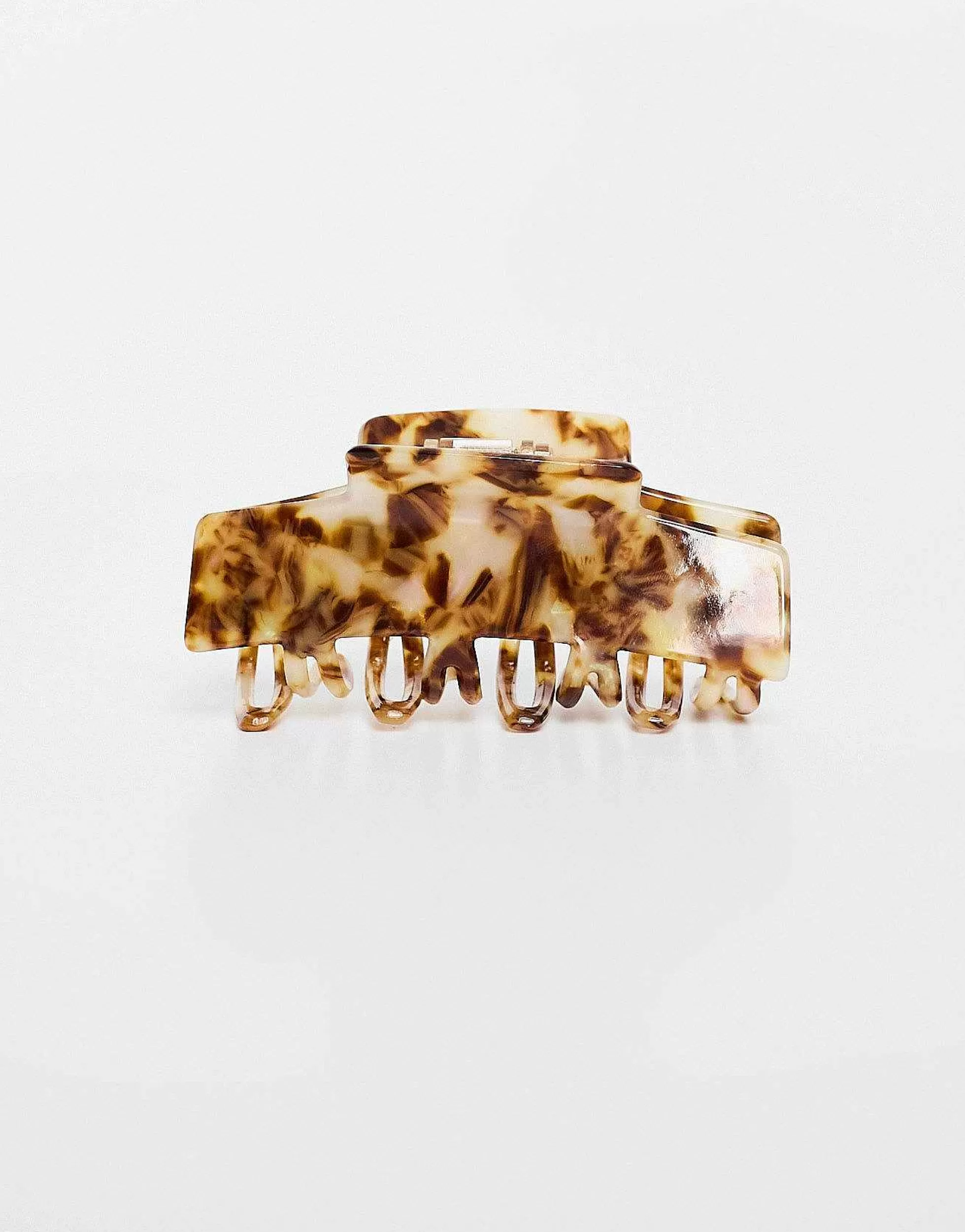 Women DESIGN Hair Clip Claw With Double Prongs In Pale Tort