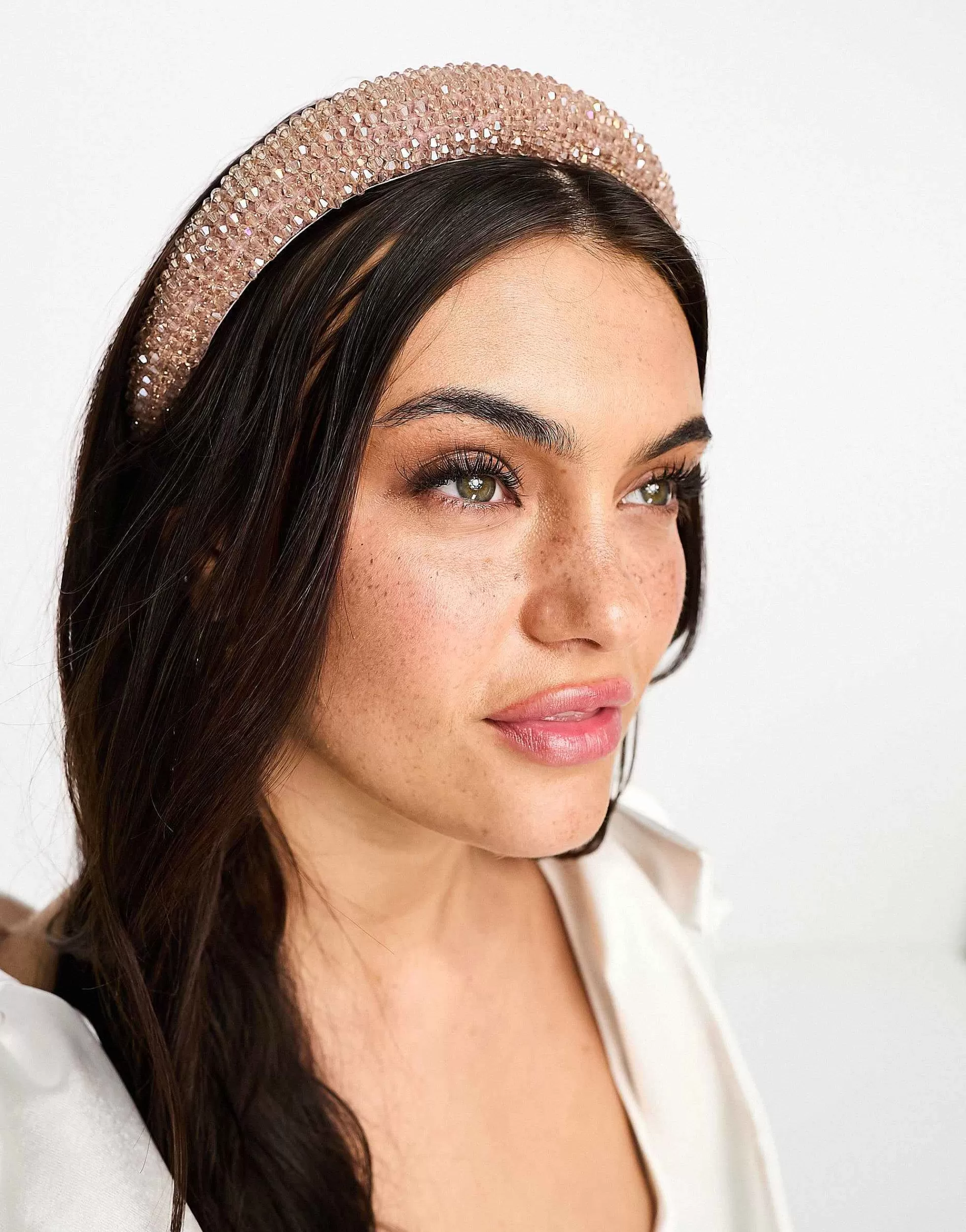 Women DESIGN Headband With Faceted Bead Detail In