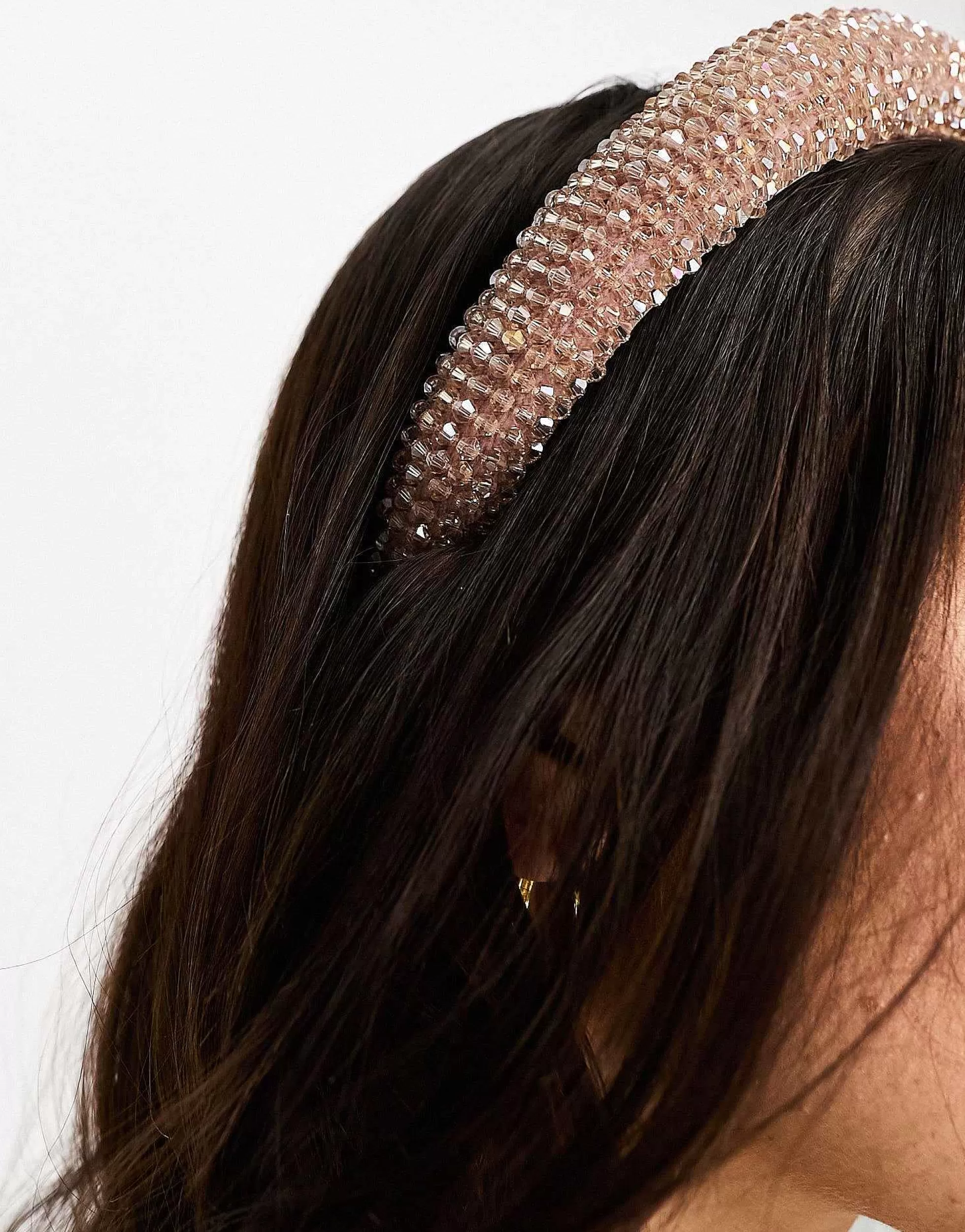 Women DESIGN Headband With Faceted Bead Detail In